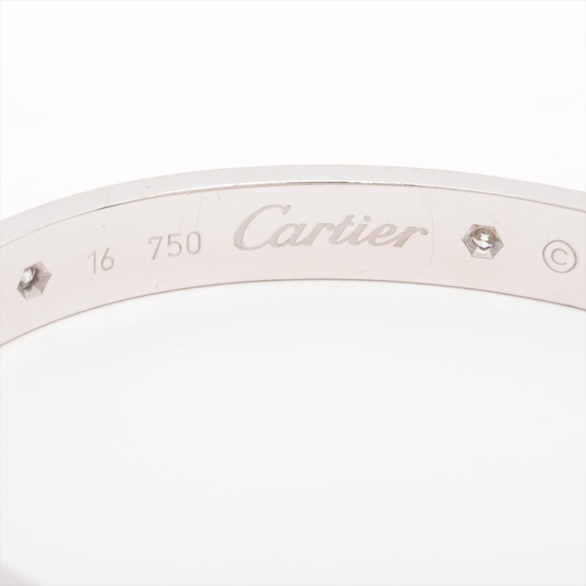 Women's or Men's Cartier Love Half Diamond Bracelet 750(WG) 31.8g 16