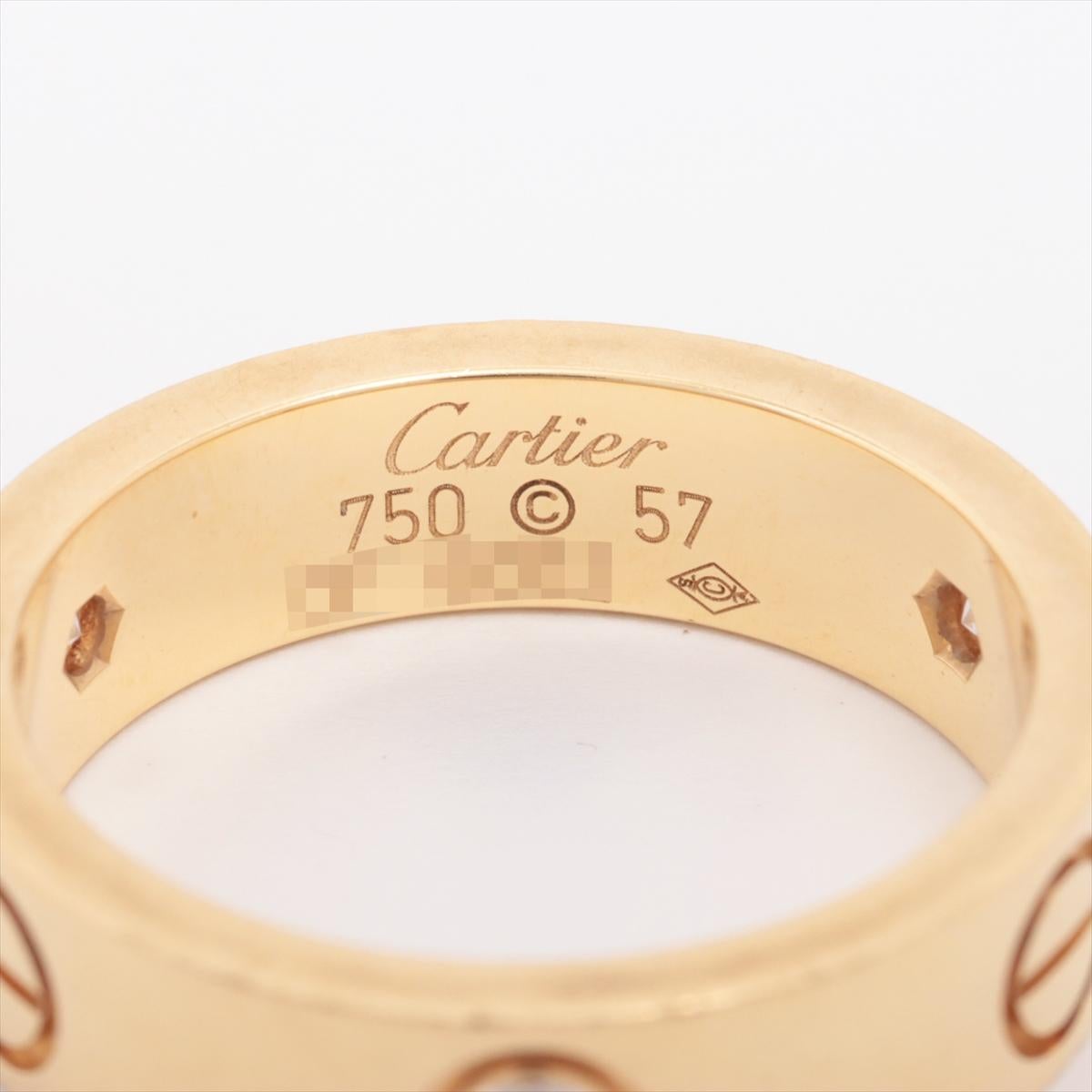 Cartier Love half diamond ring In Good Condition For Sale In Oyster Bay, NY
