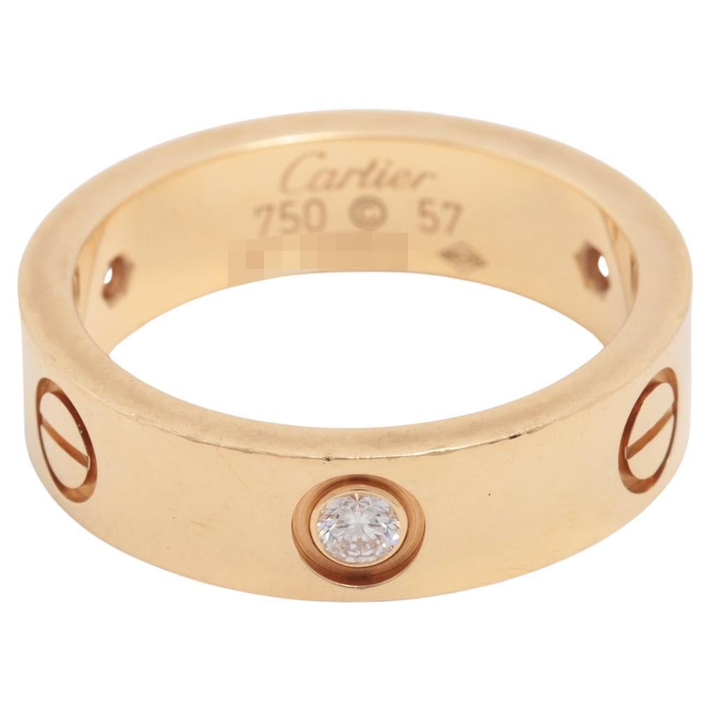 Cartier Love half diamond ring For Sale