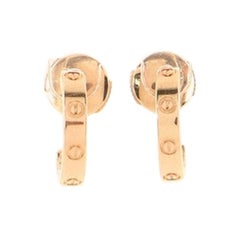 Cartier Love Hoop Earrings 18K Rose Gold Mini