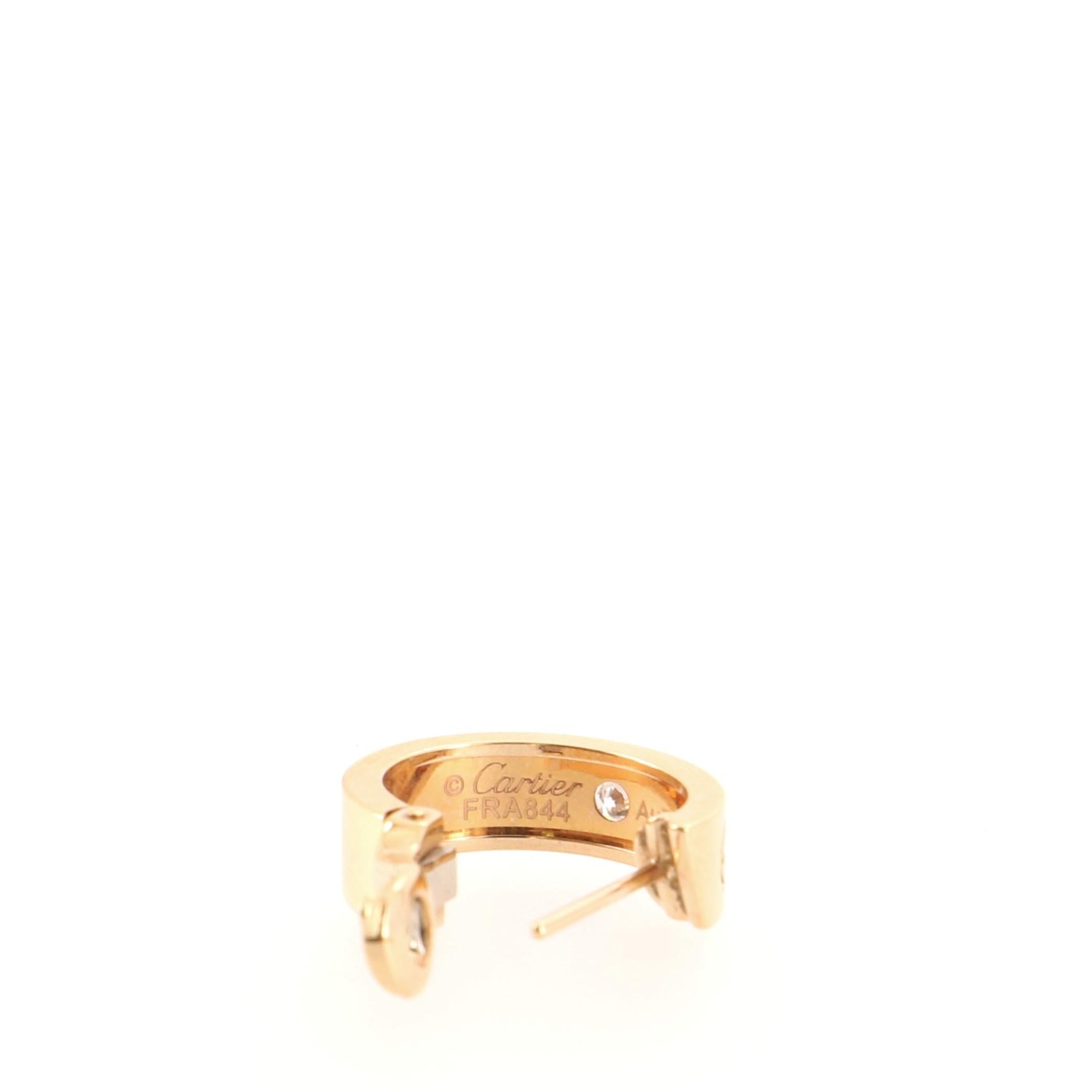 Women's Cartier Love Hoop Earrings 18 Karat Rose Gold with Diamonds