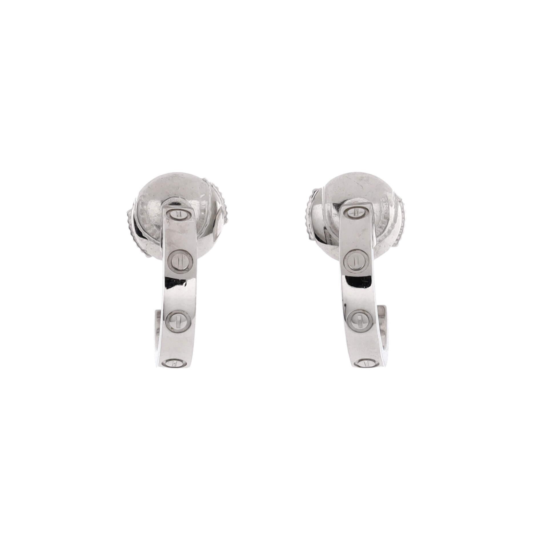 Cartier Love Hoop Earrings 18k White Gold Small For Sale at 1stDibs
