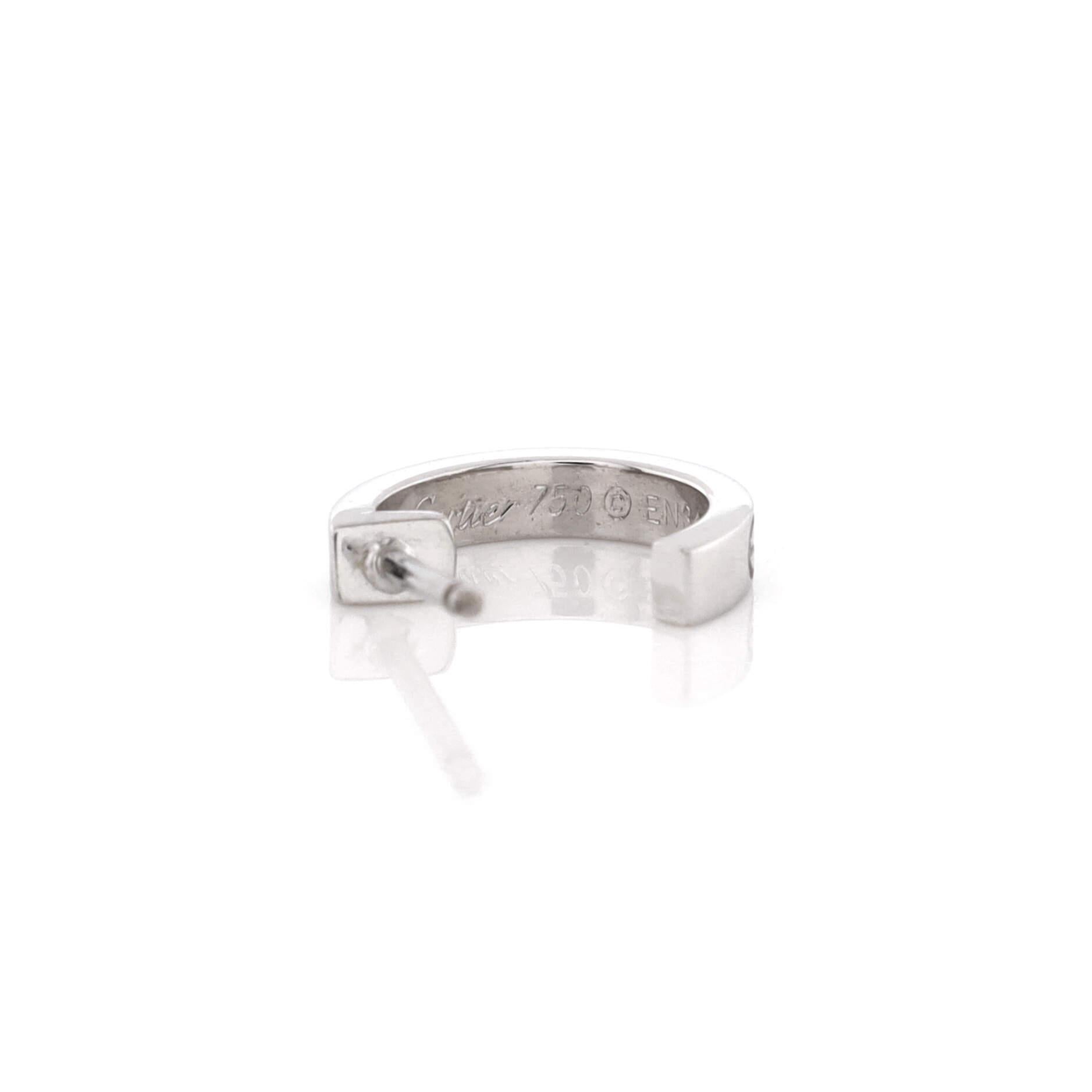 Cartier Love Hoop Earrings 18k White Gold Small For Sale at 1stDibs