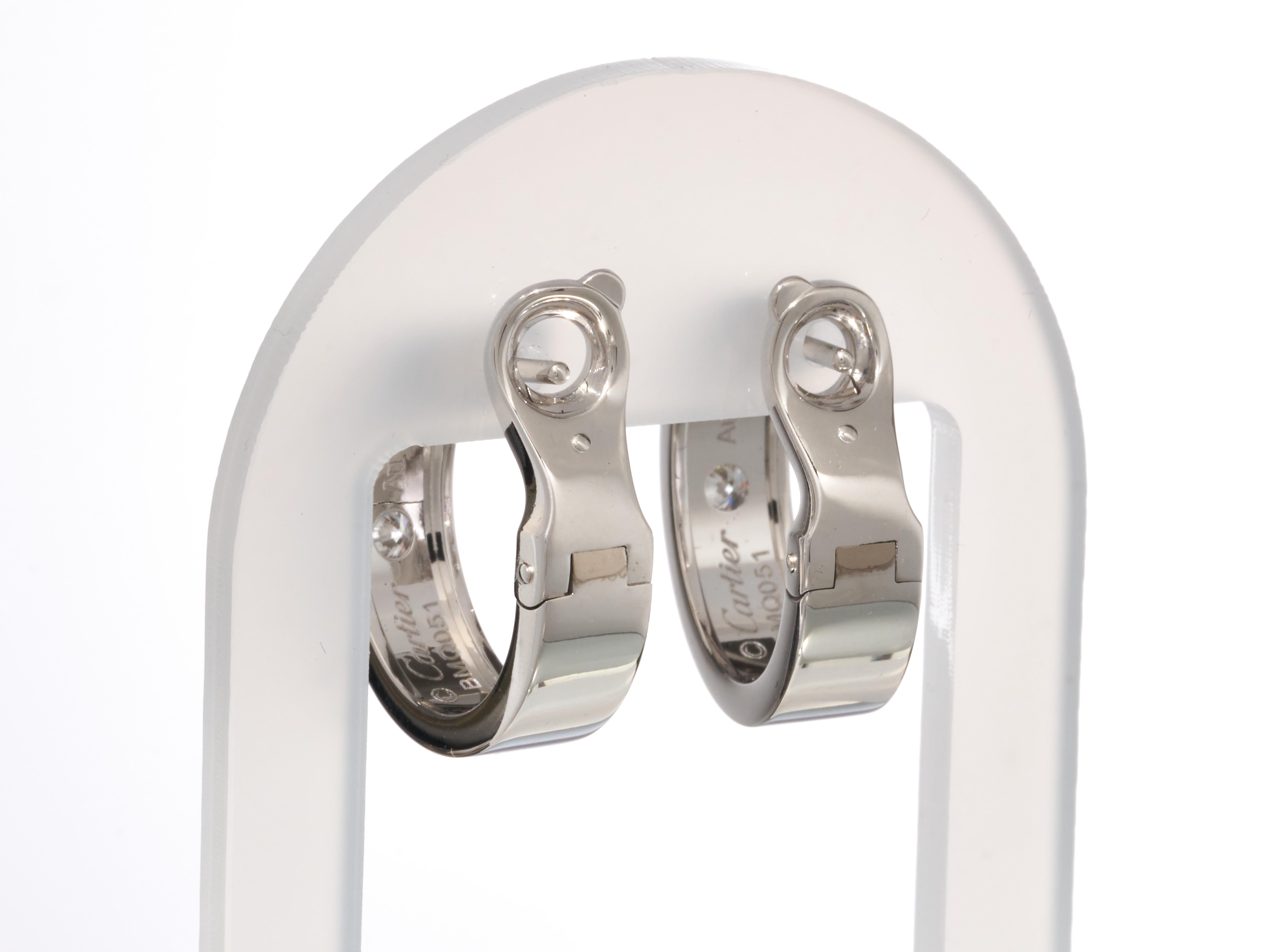 Cartier Pendientes de aro Love 2 diamantes Oro blanco de 18 quilates En caja PVPR 5650 ¤. en venta 9