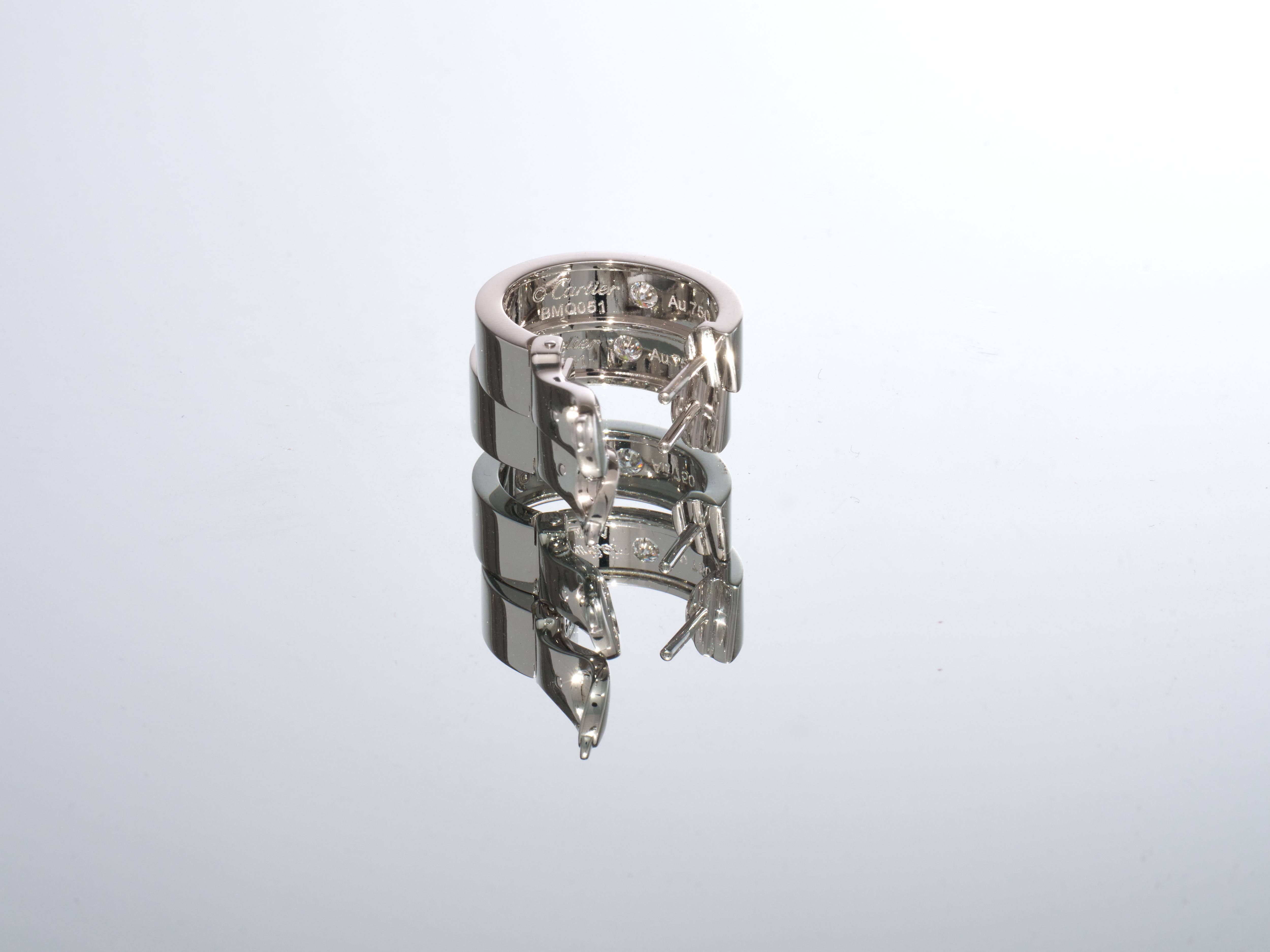 Cartier Pendientes de aro Love 2 diamantes Oro blanco de 18 quilates En caja PVPR 5650 ¤. en venta 1