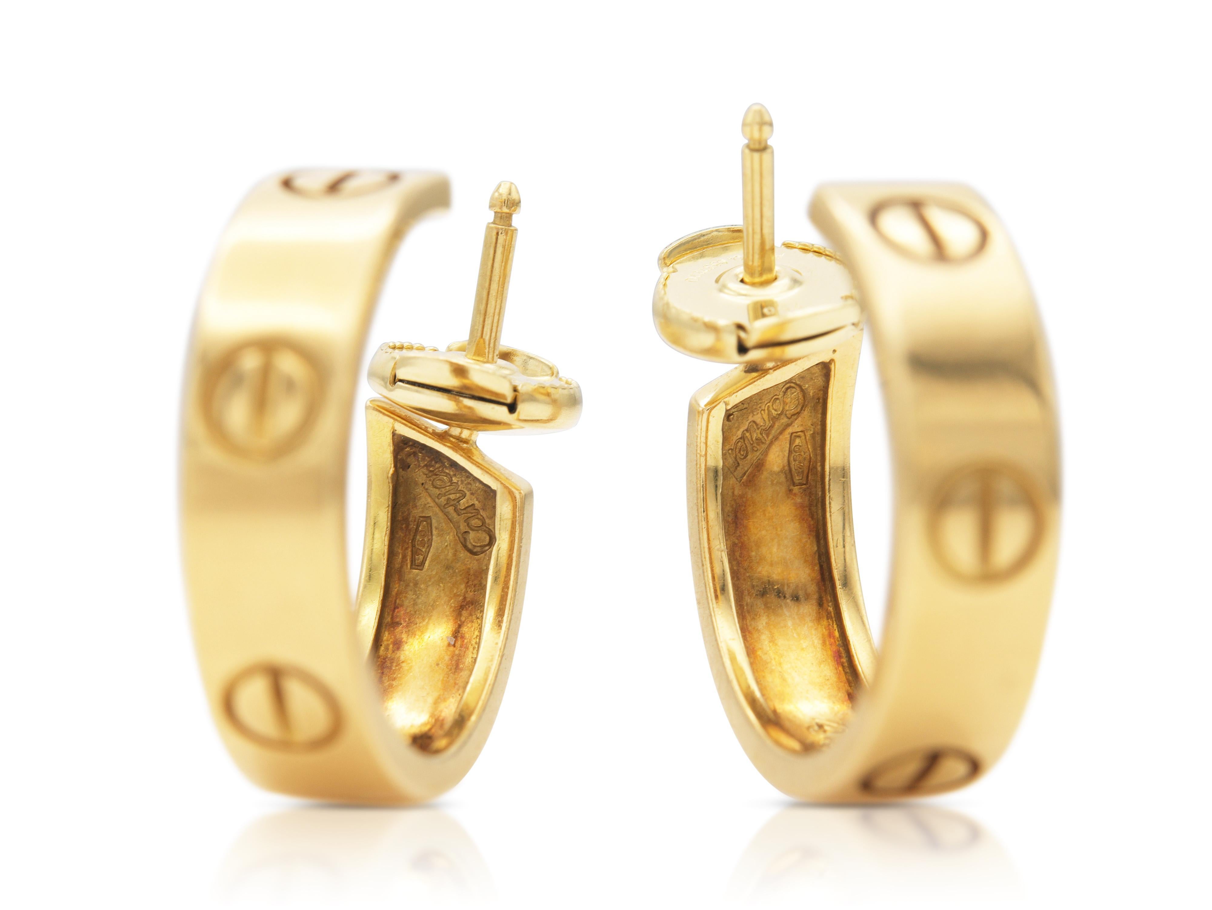 Women's Cartier Love Hoop Earrings For Sale