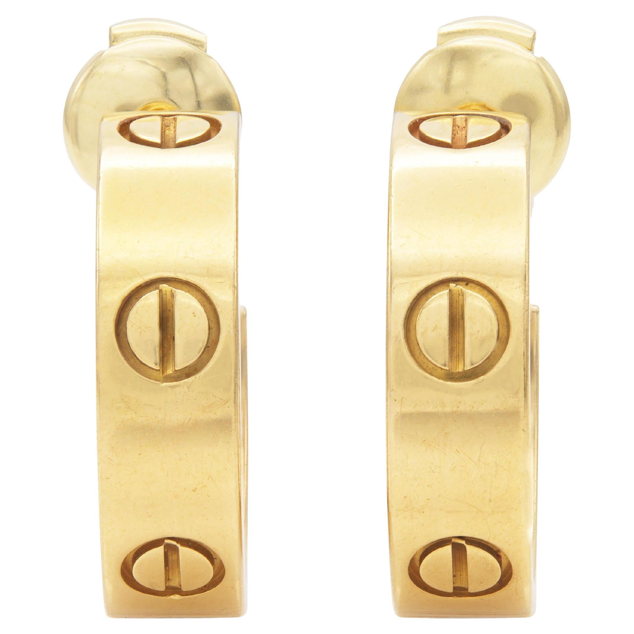 Cartier Love Hoop Earrings For Sale