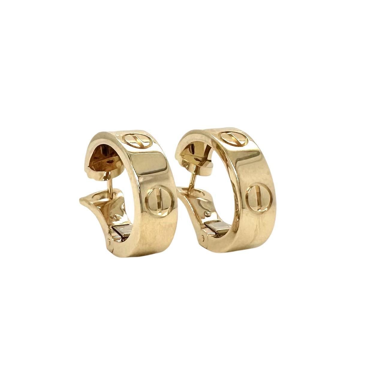 Cartier Love Hoop Earrings in 18K Yellow Gold, Certificate of Authenticity 2