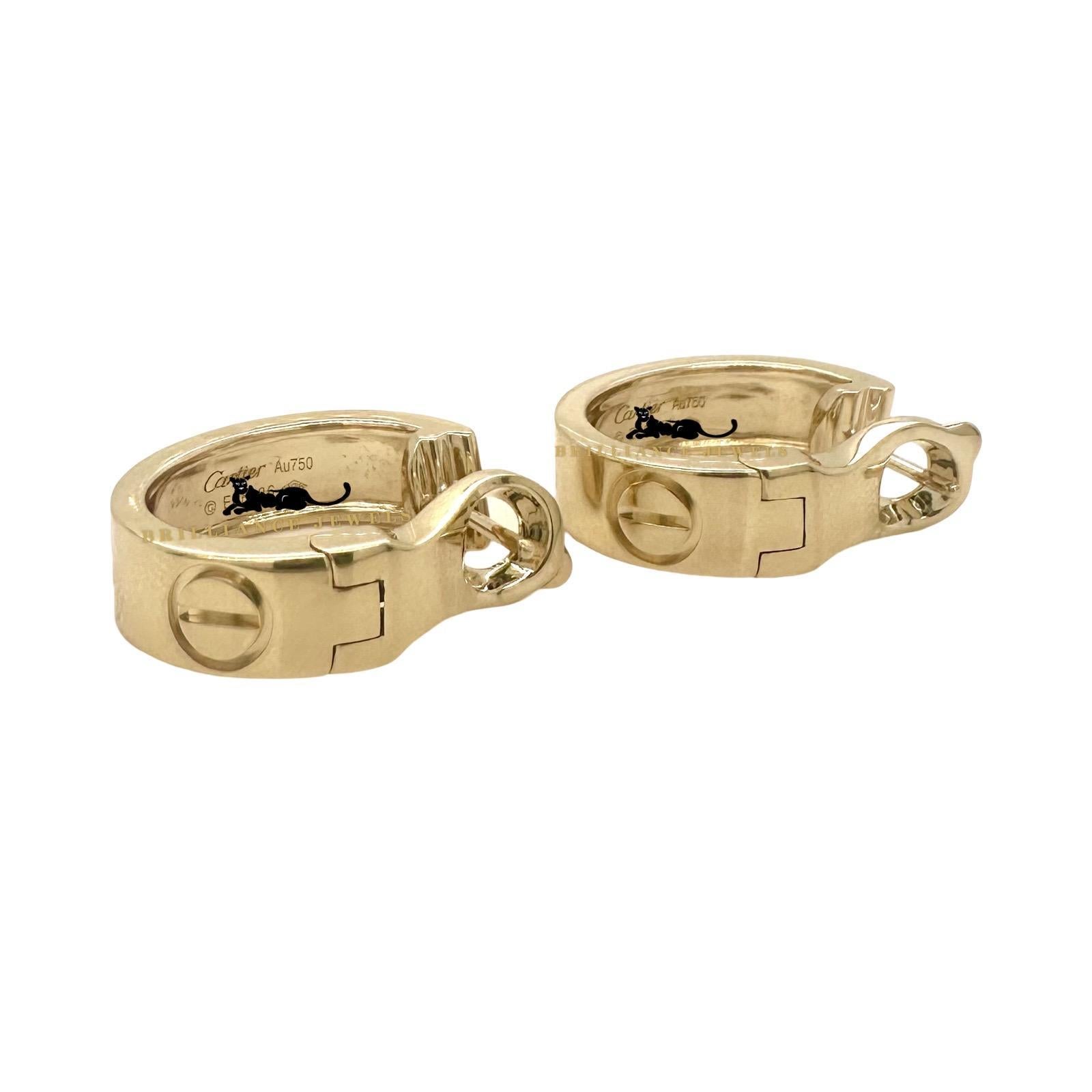 Women's Cartier Love Hoop Earrings in 18k Yellow Gold, Classic Size