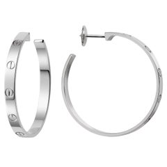 Cartier Love Hoop Earrings Large Model 18K White Gold