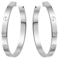 Cartier Love Hoop Earrings Large Model 18K White Gold