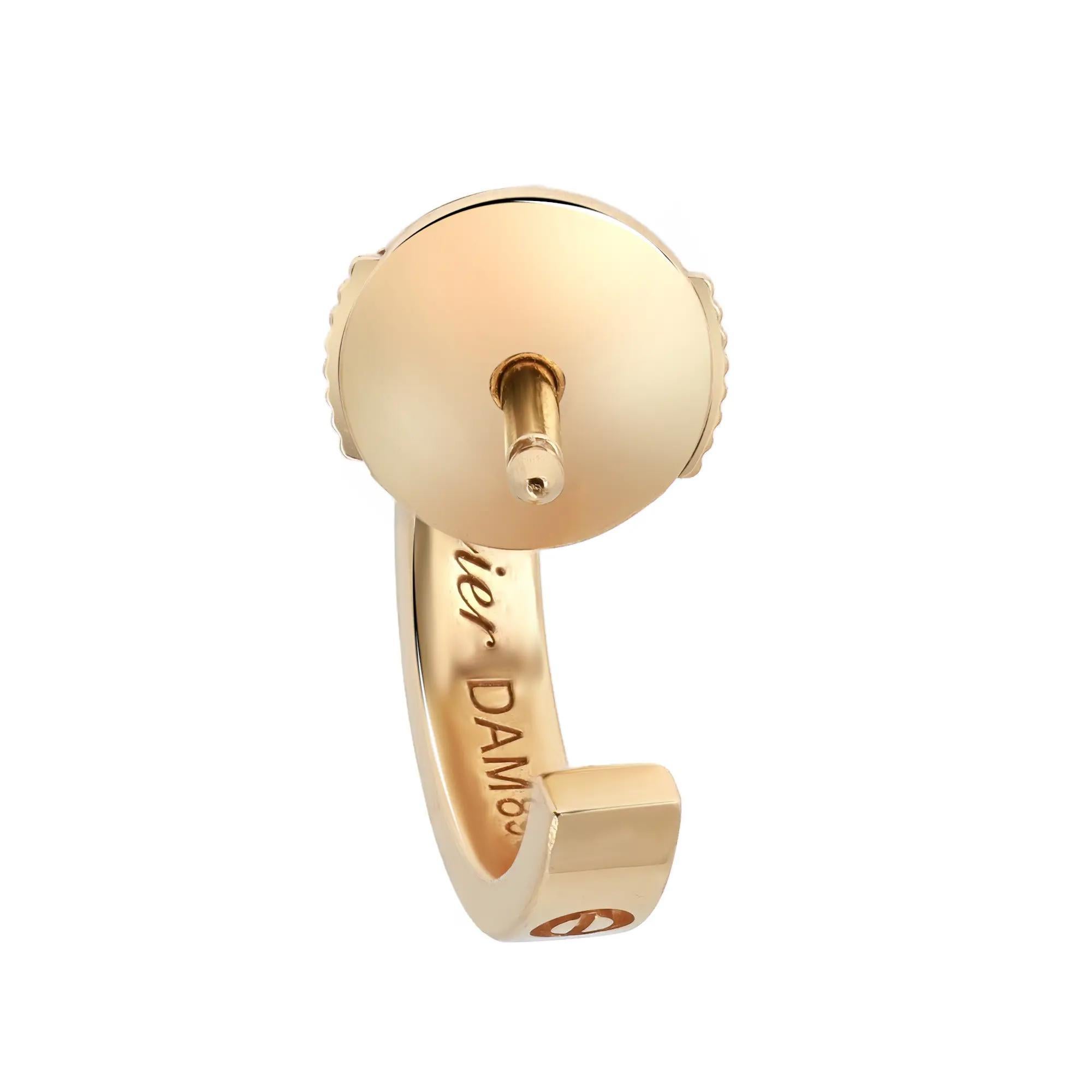 Cartier Love Hoop Earrings Small Model 18K Yellow Gold In Excellent Condition For Sale In New York, NY