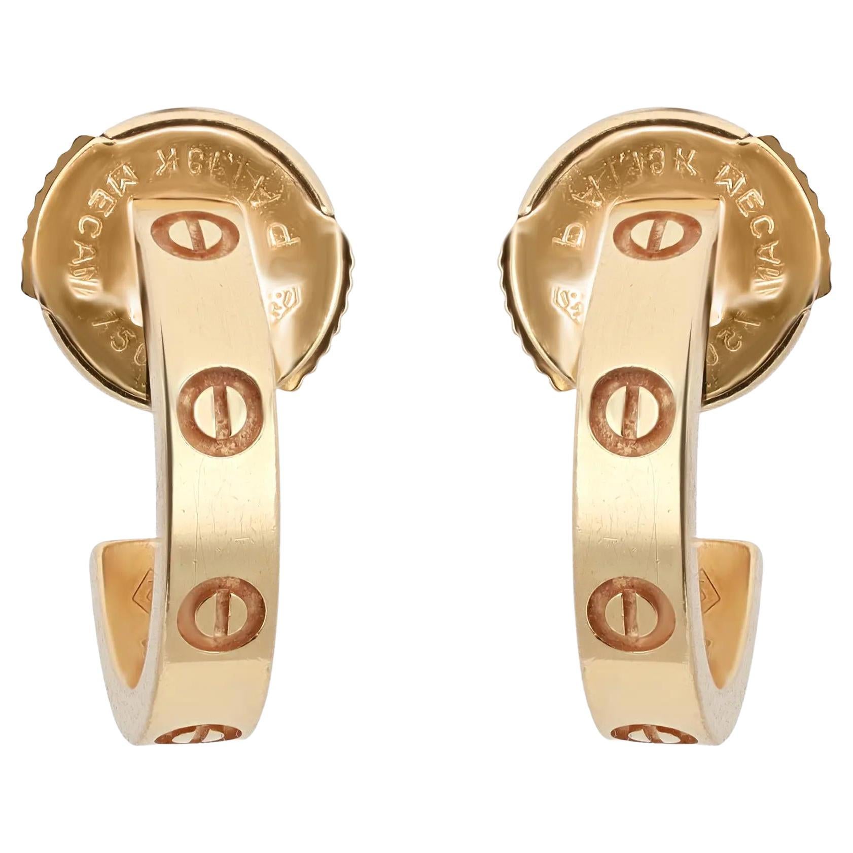 Cartier Love Hoop Earrings Small Model 18K Yellow Gold
