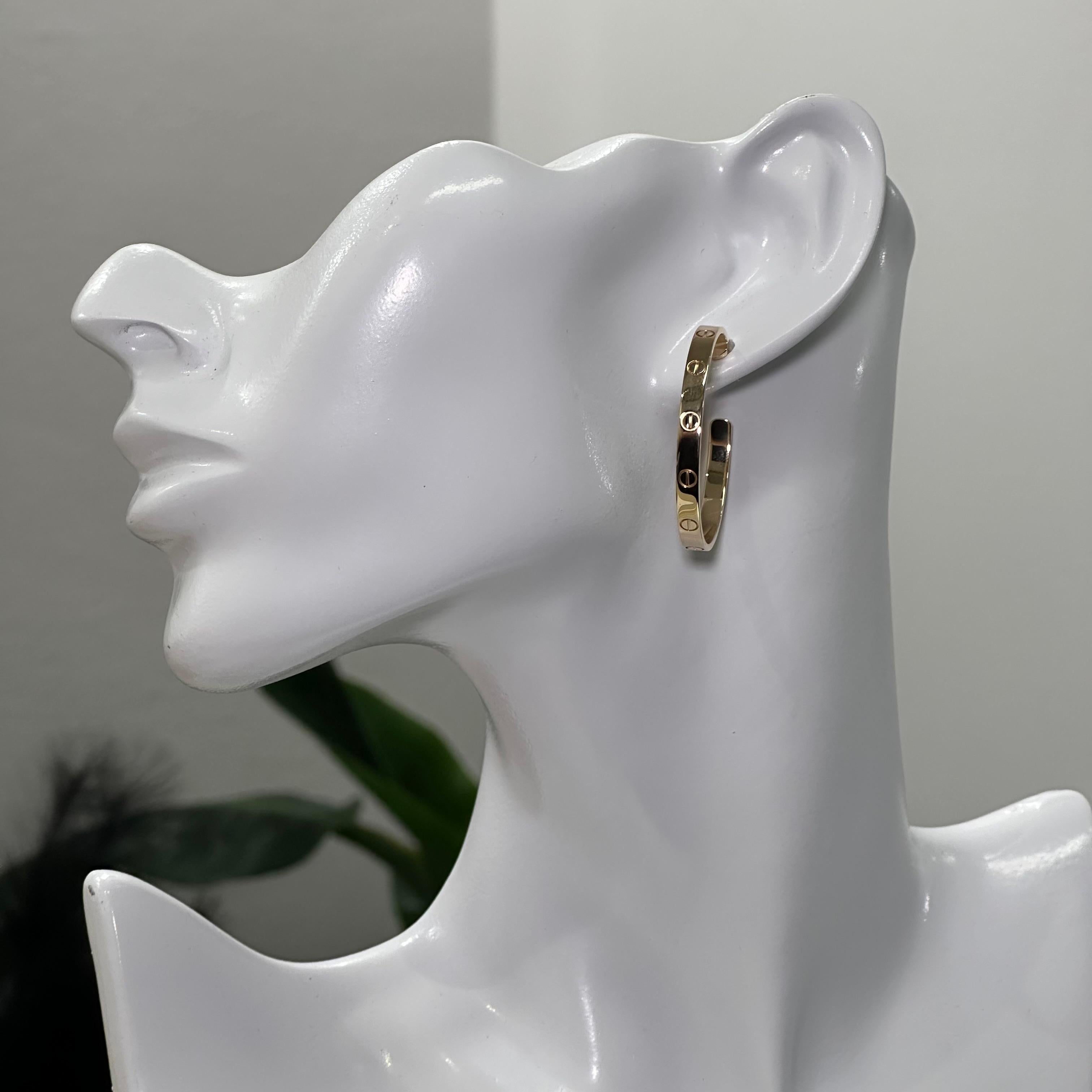 Cartier Love Hoop Earrings Yellow Gold B8028200 For Sale 6