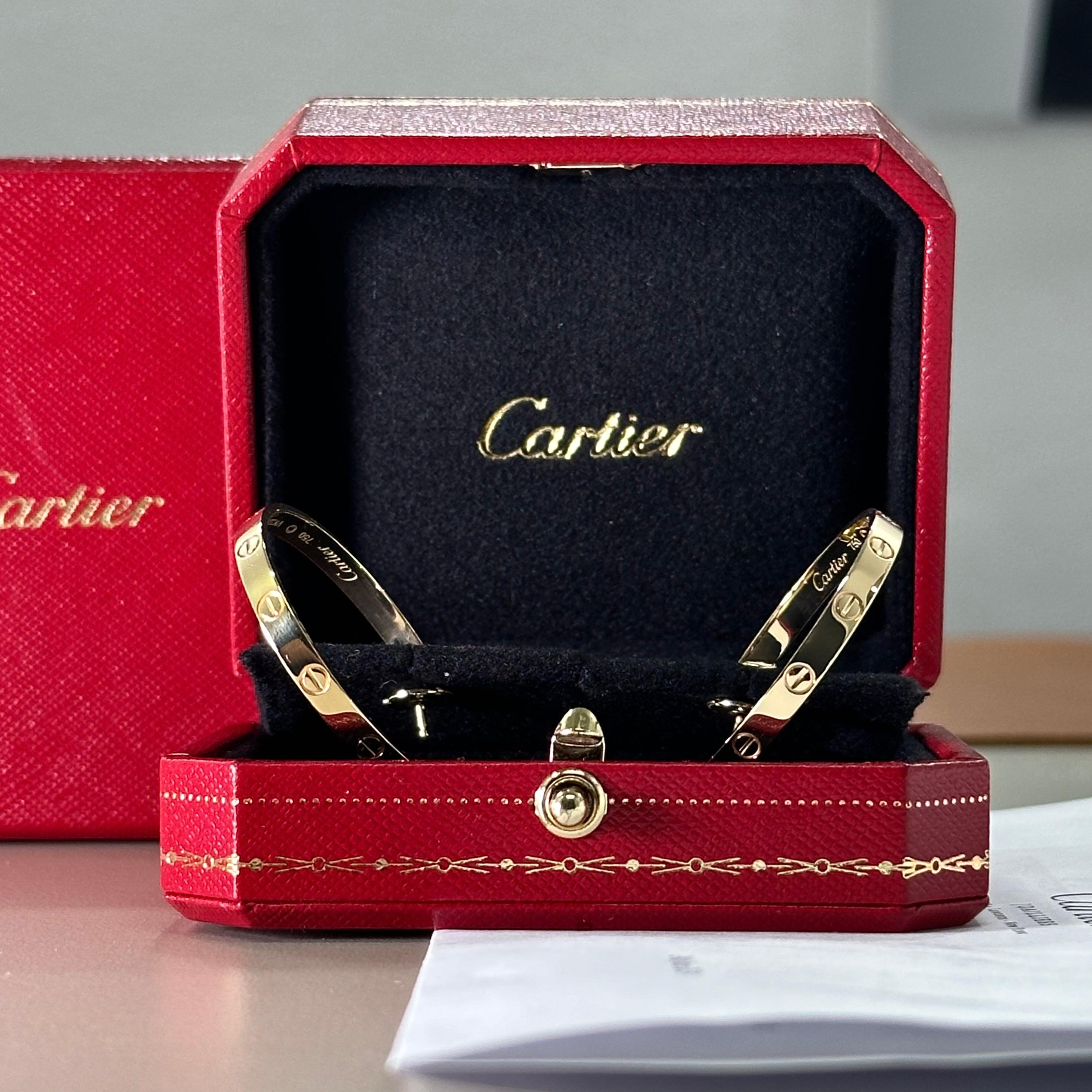 Cartier Love Hoop Earrings Yellow Gold B8028200 For Sale 7