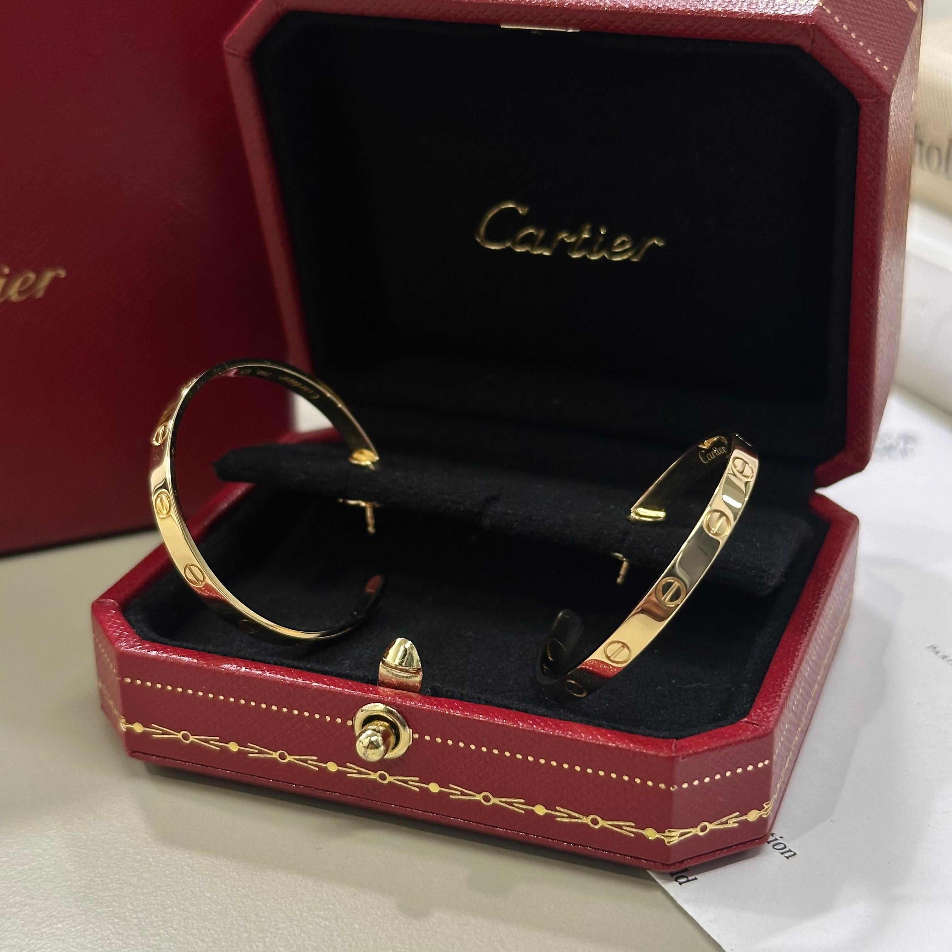 Cartier Love Hoop Earrings Yellow Gold B8028200 For Sale 8
