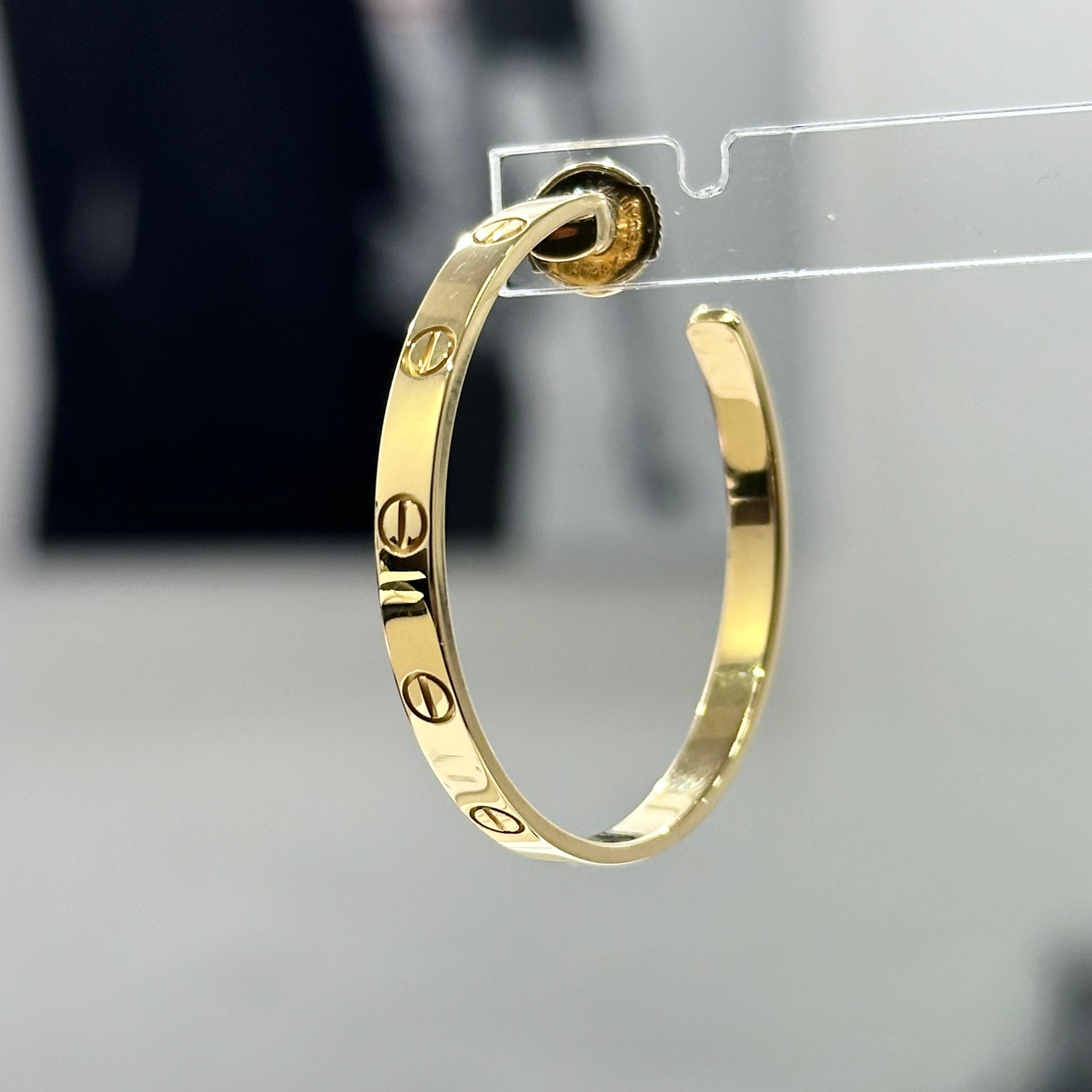Women's Cartier Love Hoop Earrings Yellow Gold B8028200 For Sale