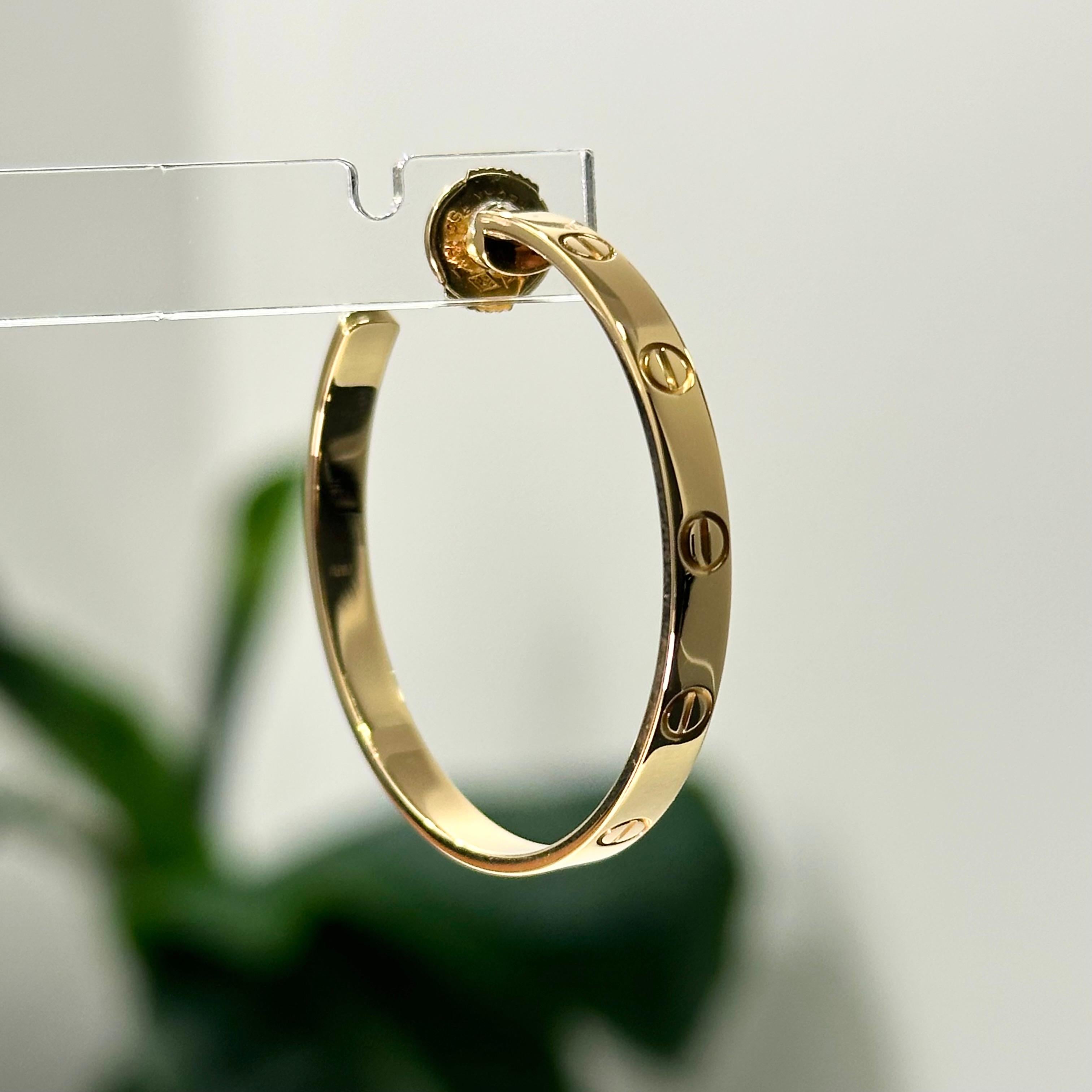 Cartier Love Hoop Earrings Yellow Gold B8028200 For Sale 1