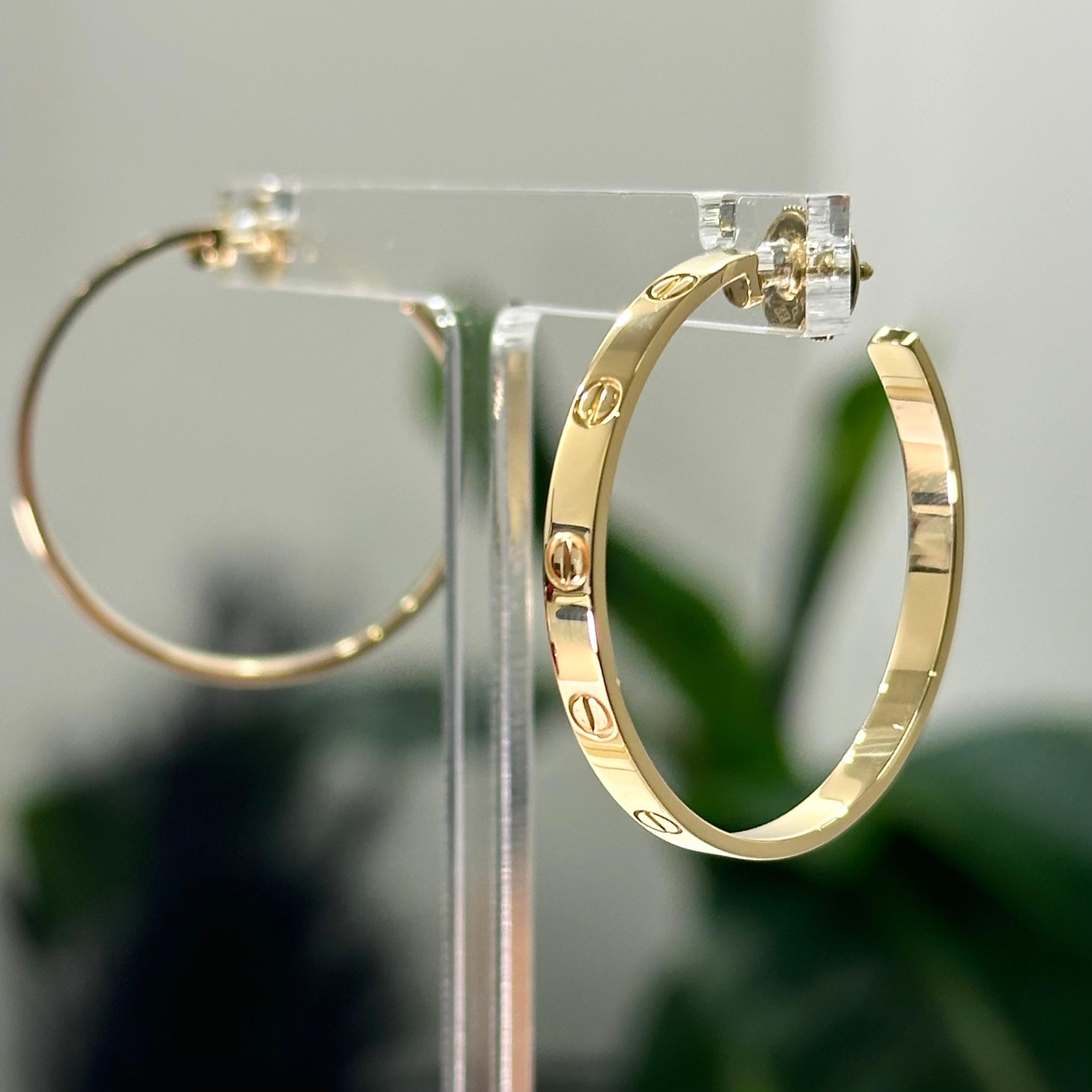 Cartier Love Hoop Earrings Yellow Gold B8028200 For Sale 2