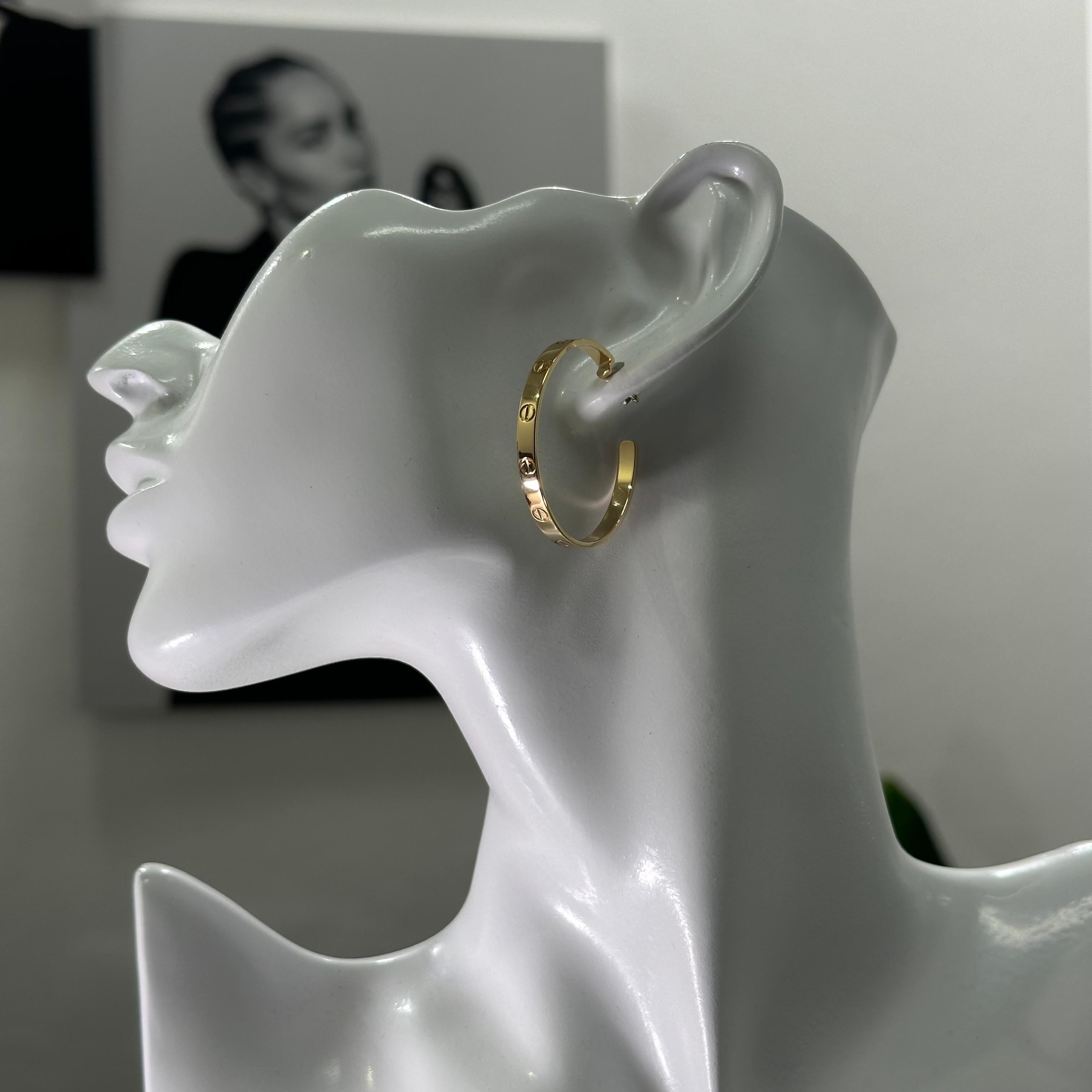 Cartier Love Hoop Earrings Yellow Gold B8028200 For Sale 4