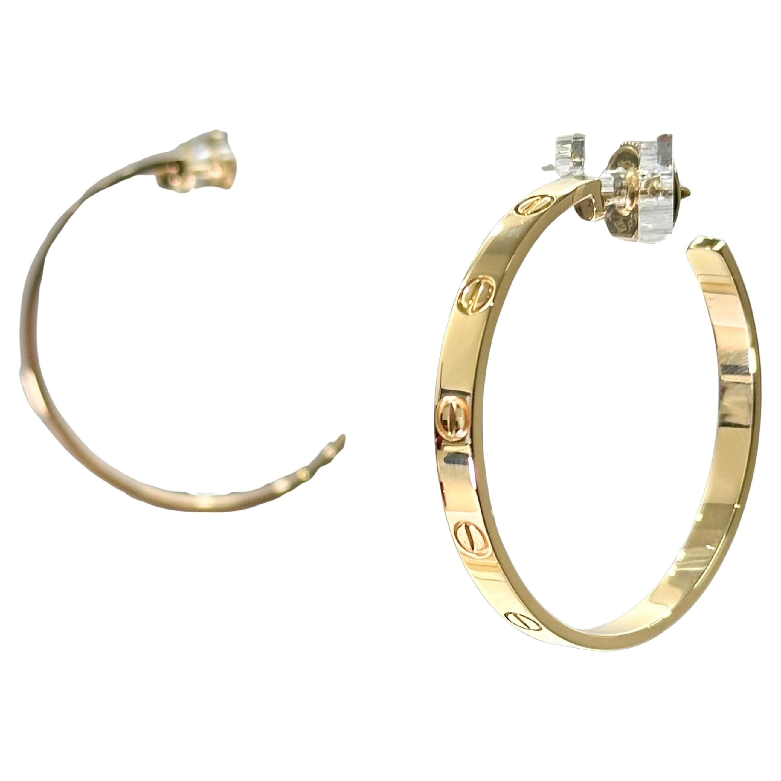 Cartier Love Hoop Earrings Yellow Gold B8028200 For Sale
