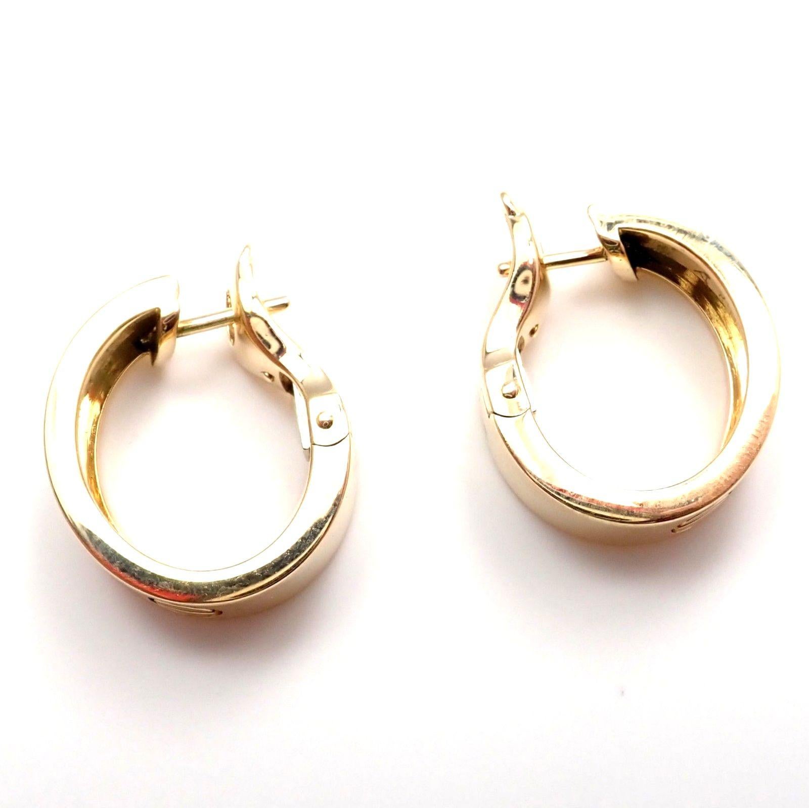 Cartier Love Hoop Yellow Gold Earrings In Excellent Condition In Holland, PA