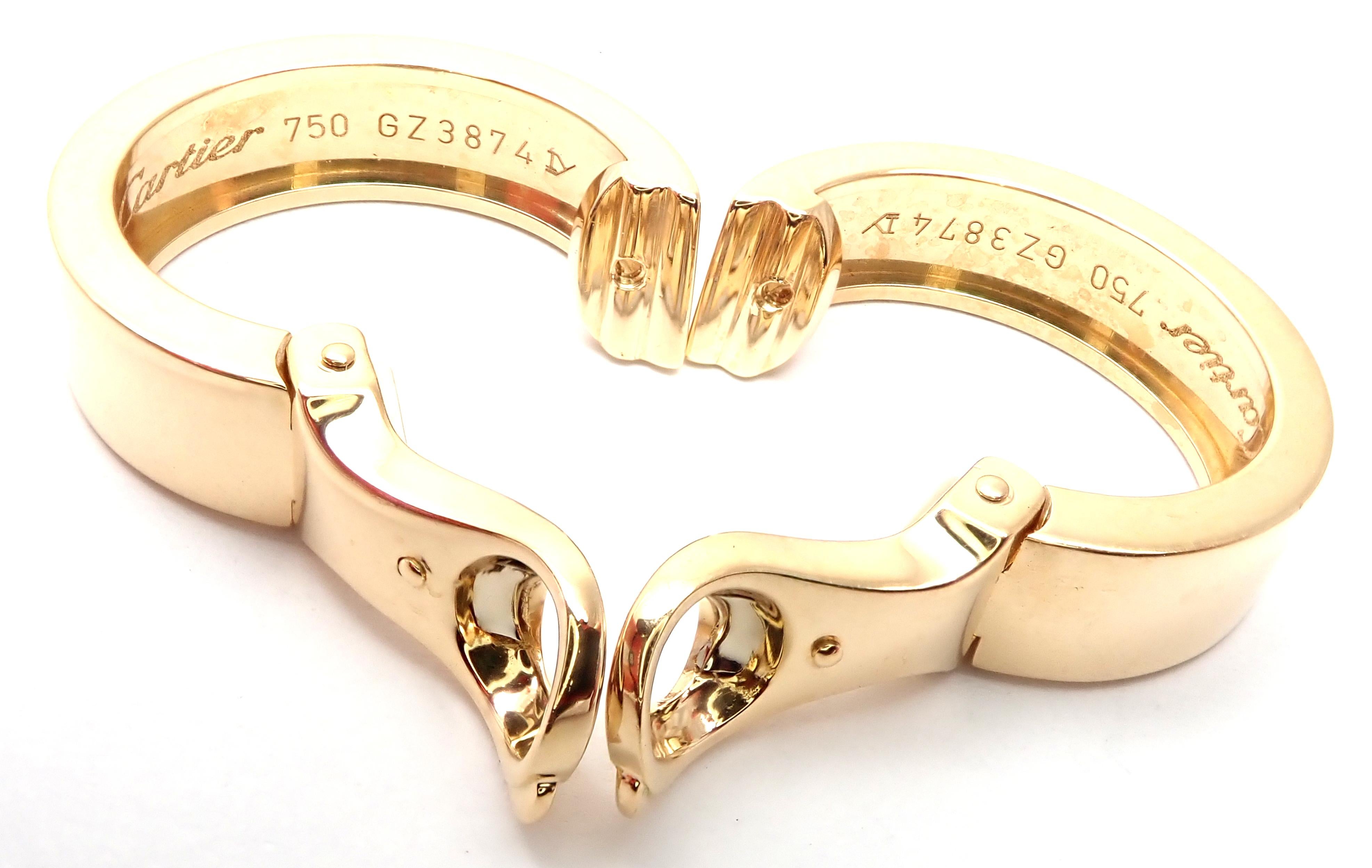 Women's or Men's Cartier Love Hoop Yellow Gold Earrings