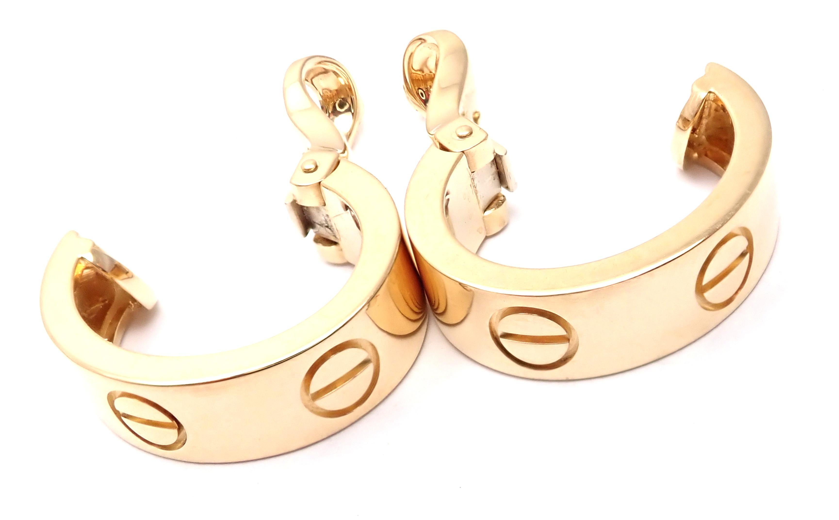 Cartier Love Hoop Yellow Gold Earrings 1