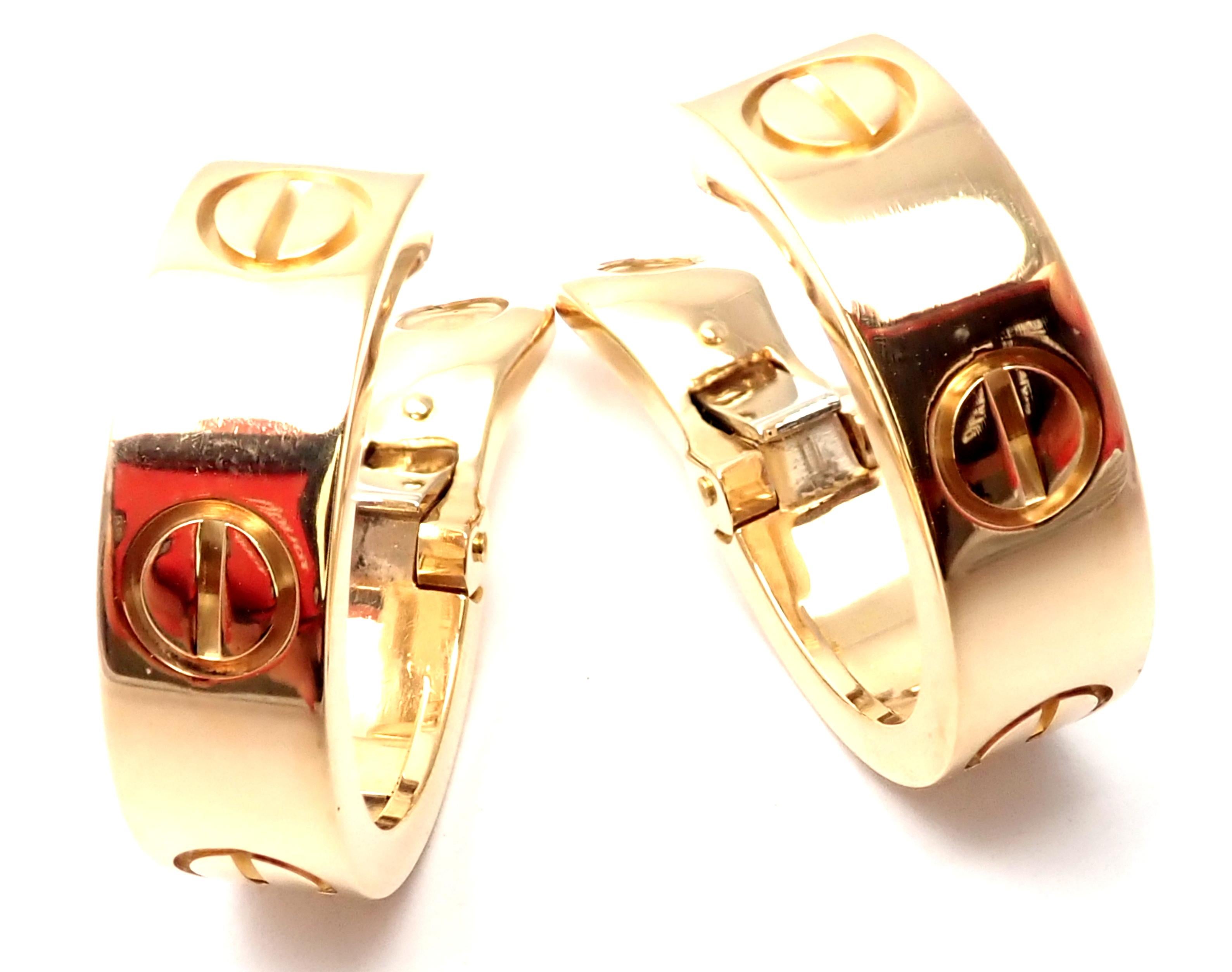 Cartier Love Hoop Yellow Gold Earrings 2
