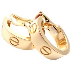 Cartier Love Hoop Yellow Gold Earrings