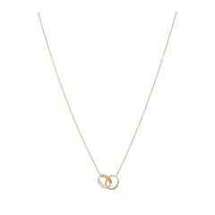 Cartier LOVE Interlocking 18k Gold Diamond Pendant Necklace