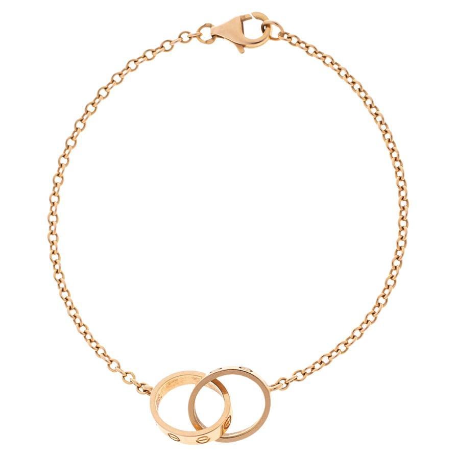 Cartier Love Interlocking 2 Hoops 18K Rose Gold Bracelet