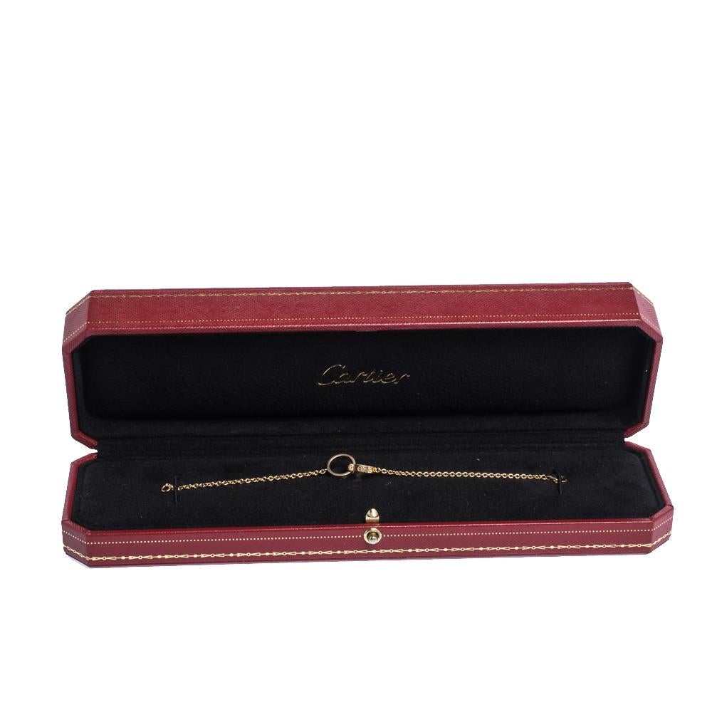 Contemporary Cartier LOVE Interlocking 2 Hoops 18K Yellow Gold Bracelet
