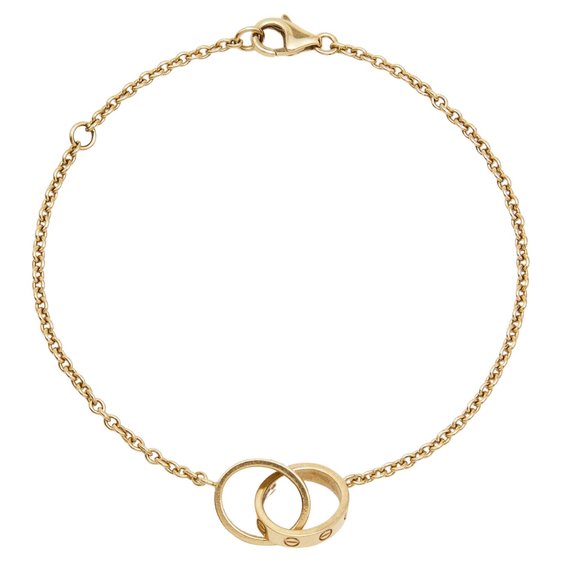 Cartier Love Interlocking 2 Hoops 18K Yellow Gold Bracelet