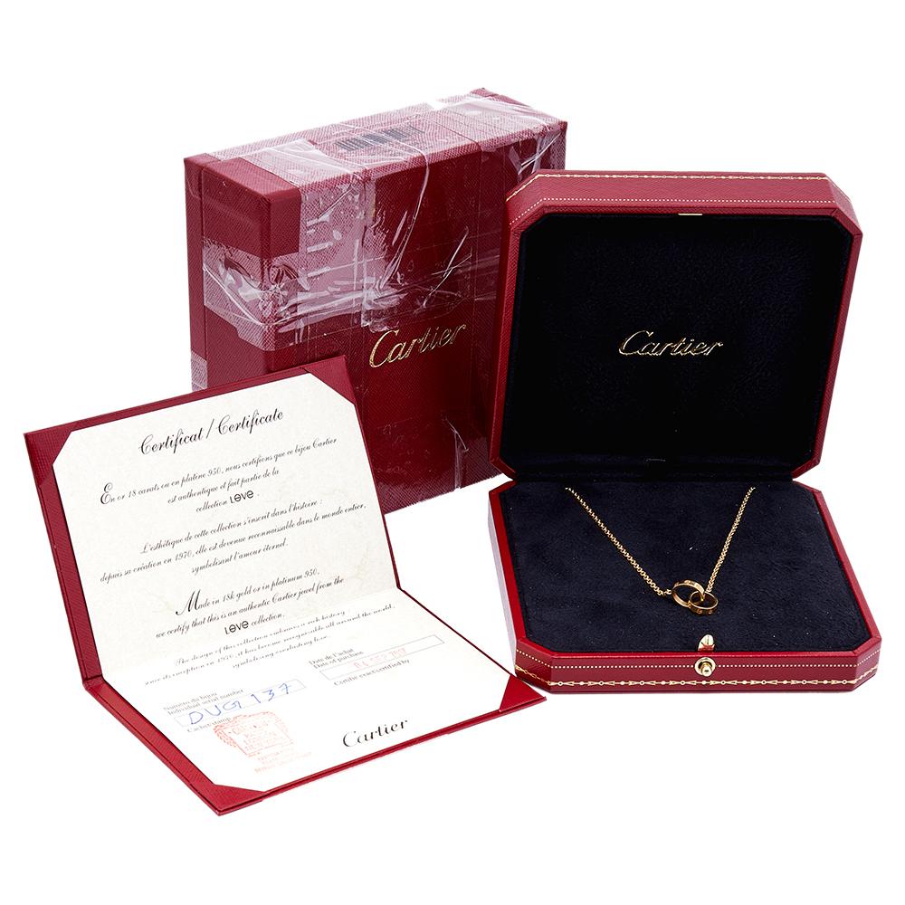Women's Cartier Love Interlocking 2 Hoops 18K Yellow Gold Necklace