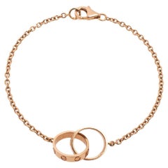 Cartier Love Interlocking 2-Loop 18K Rose Gold Bracelet