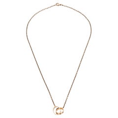 Cartier Love Interlocking 2 Loop 18K Rose Gold Pendant Necklace