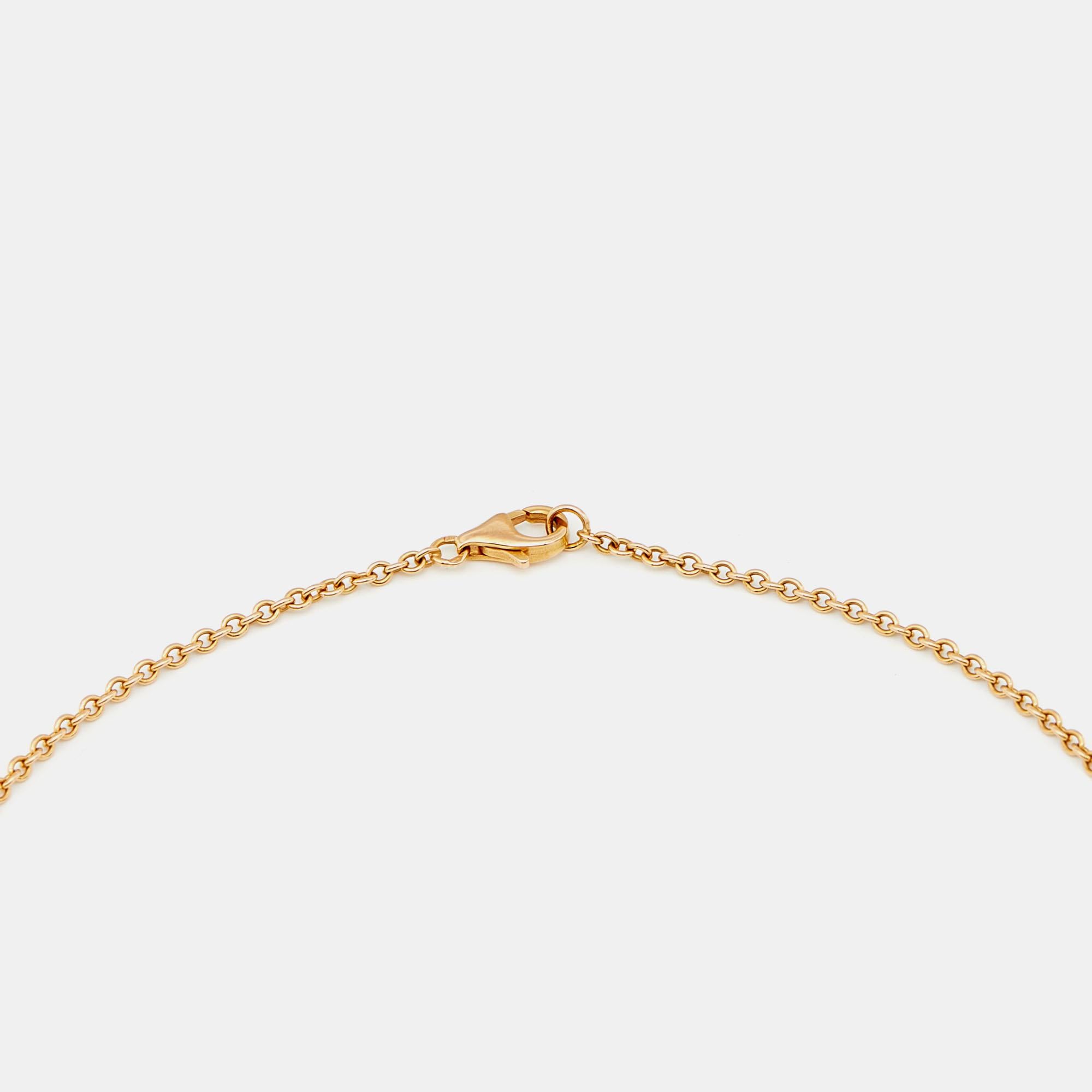 Contemporary Cartier Love Interlocking 2 Loops 18K Rose Gold Pendant Necklace