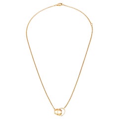 Cartier Love Interlocking 2 Loops 18K Rose Gold Pendant Necklace