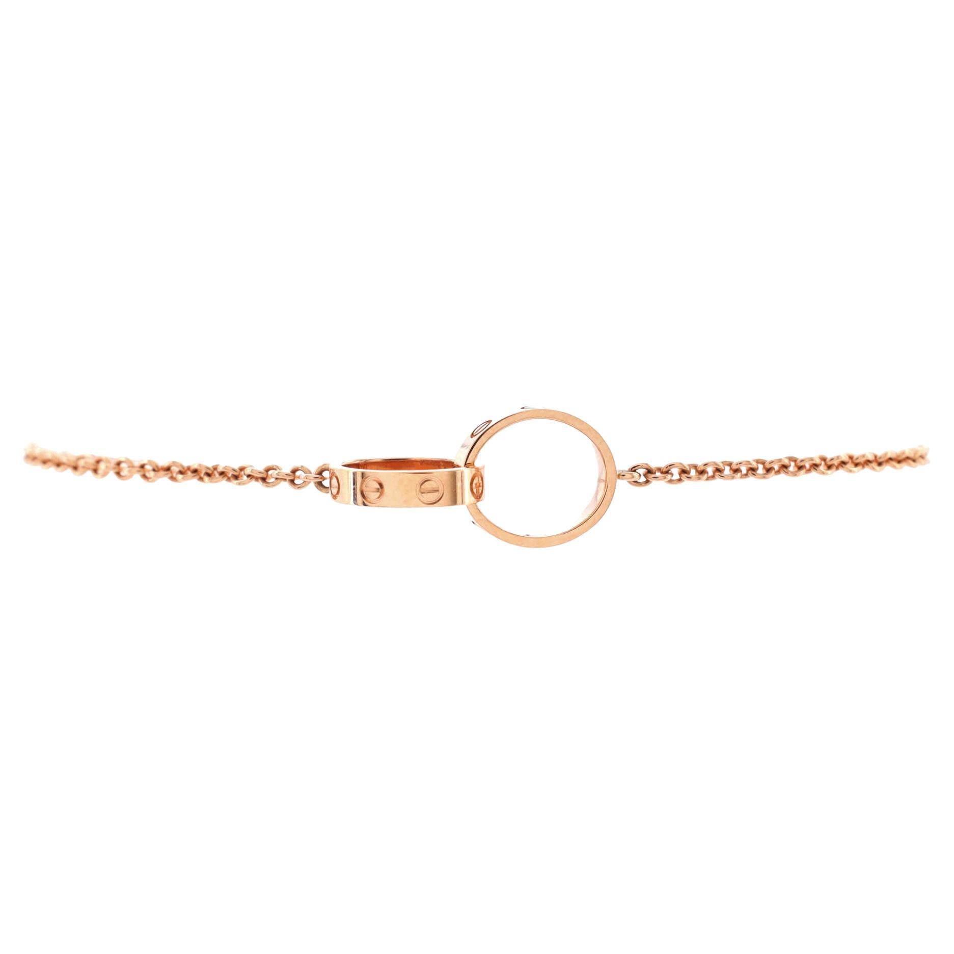 Cartier 18k Rose Gold Interlocking Love Bracelet at 1stDibs cartier
