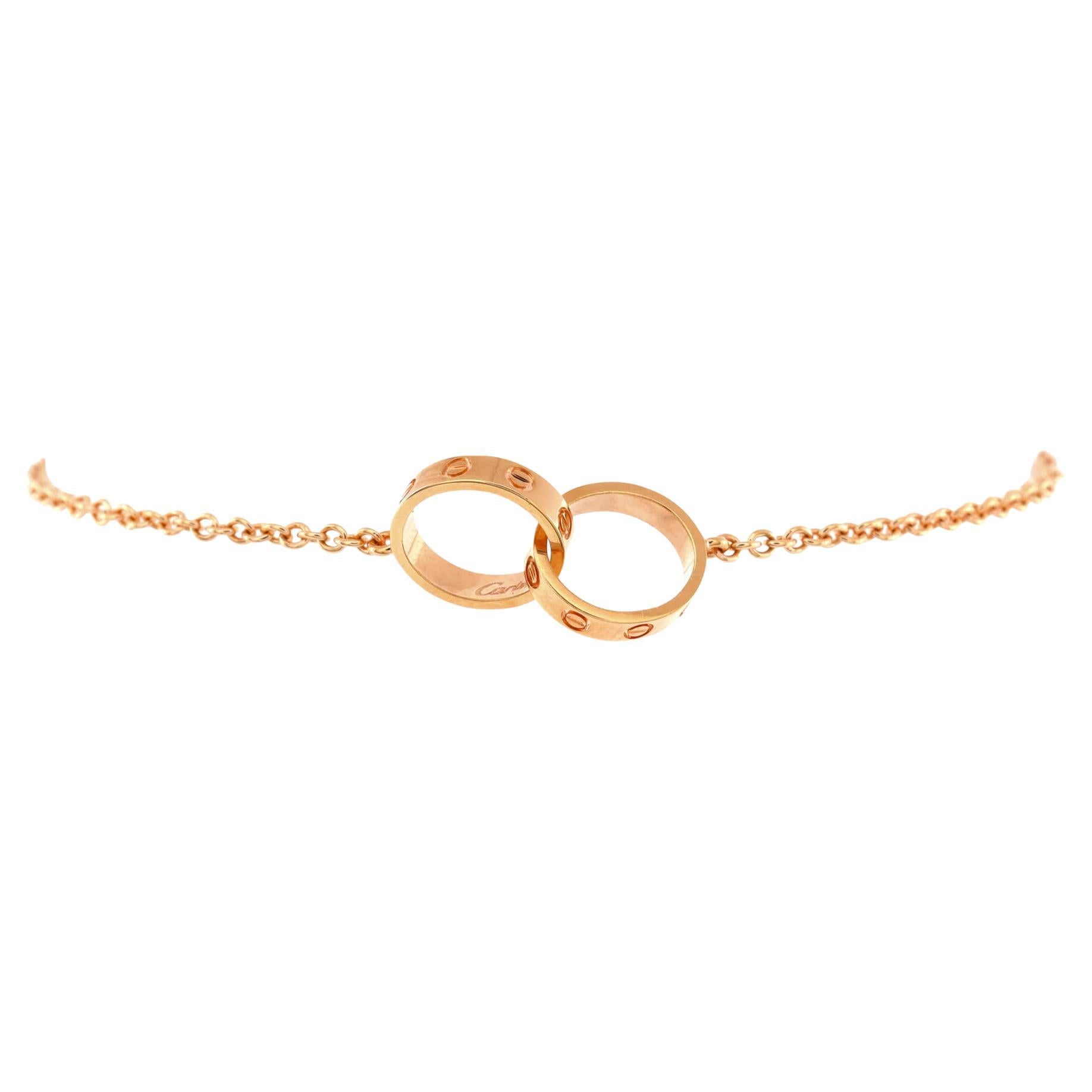 Cartier Love Interlocking Bracelet 18k Rose Gold For Sale at 1stDibs