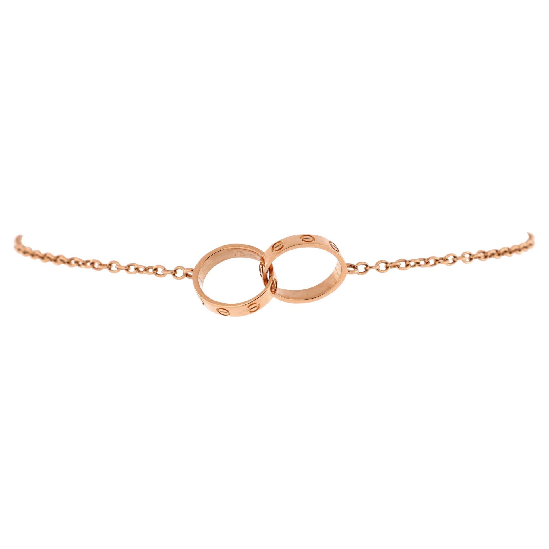 Cartier Baby Love Bracelet 18 Karat Rose Gold, Chain Love Bracelet at