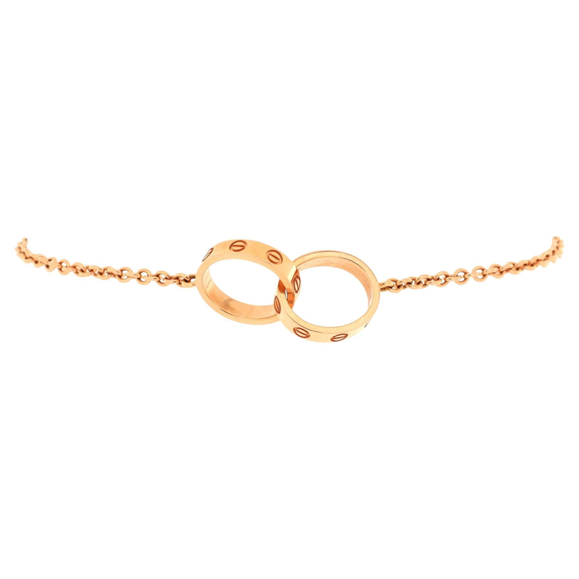 Cartier Love Interlocking Bracelet 18K Rose Gold For Sale at 1stDibs