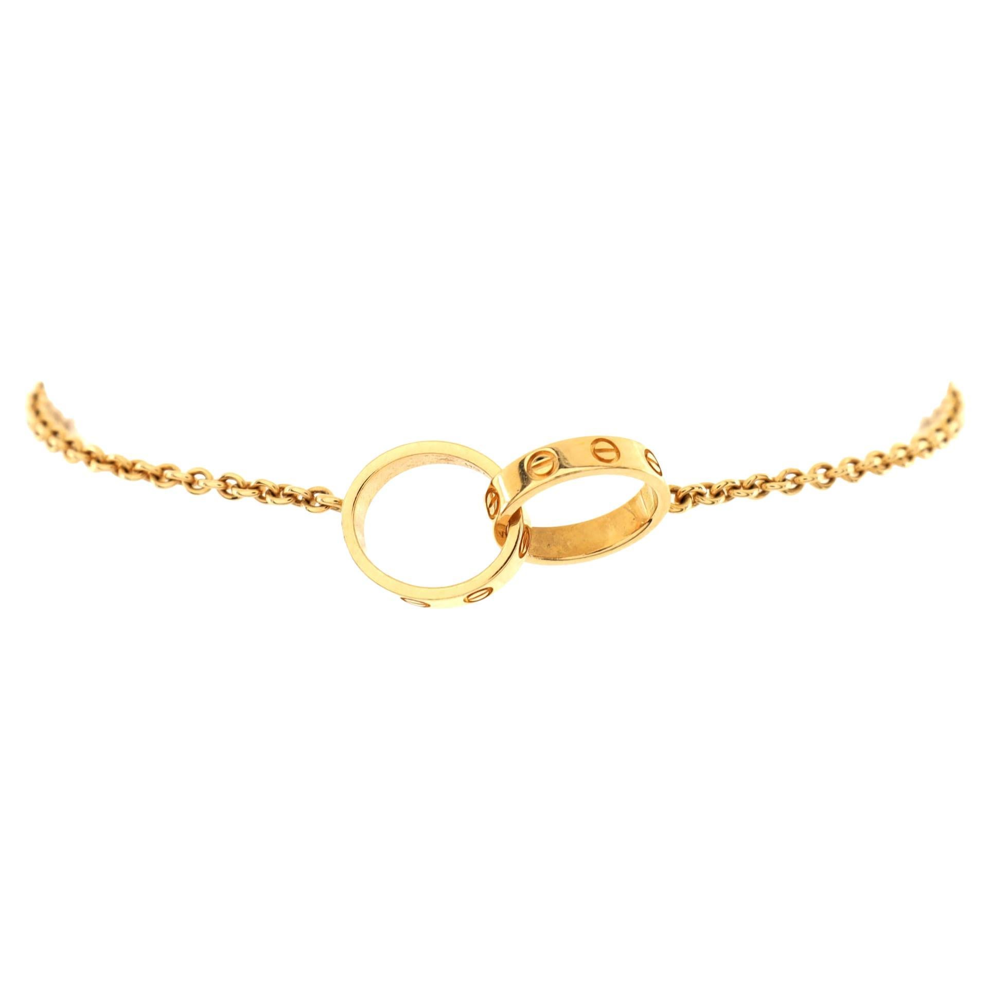 Cartier Love Interlocking Bracelet 18k Yellow Gold For Sale at 1stDibs