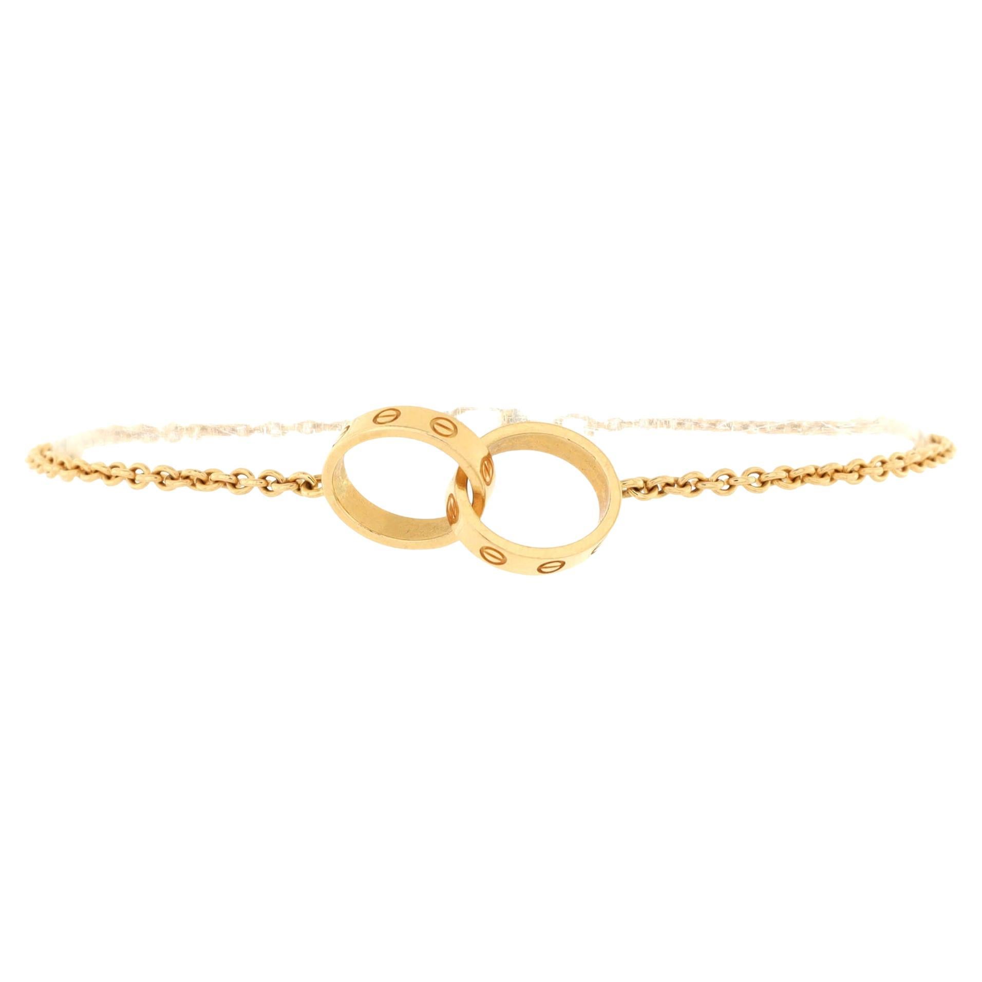 Cartier Love Interlocking Bracelet 18K White Gold For Sale at 1stDibs