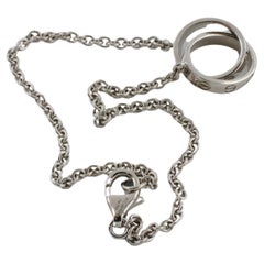 Cartier Love Interlocking Chain Link Bracelet 18 Karat White Gold Box & Papers