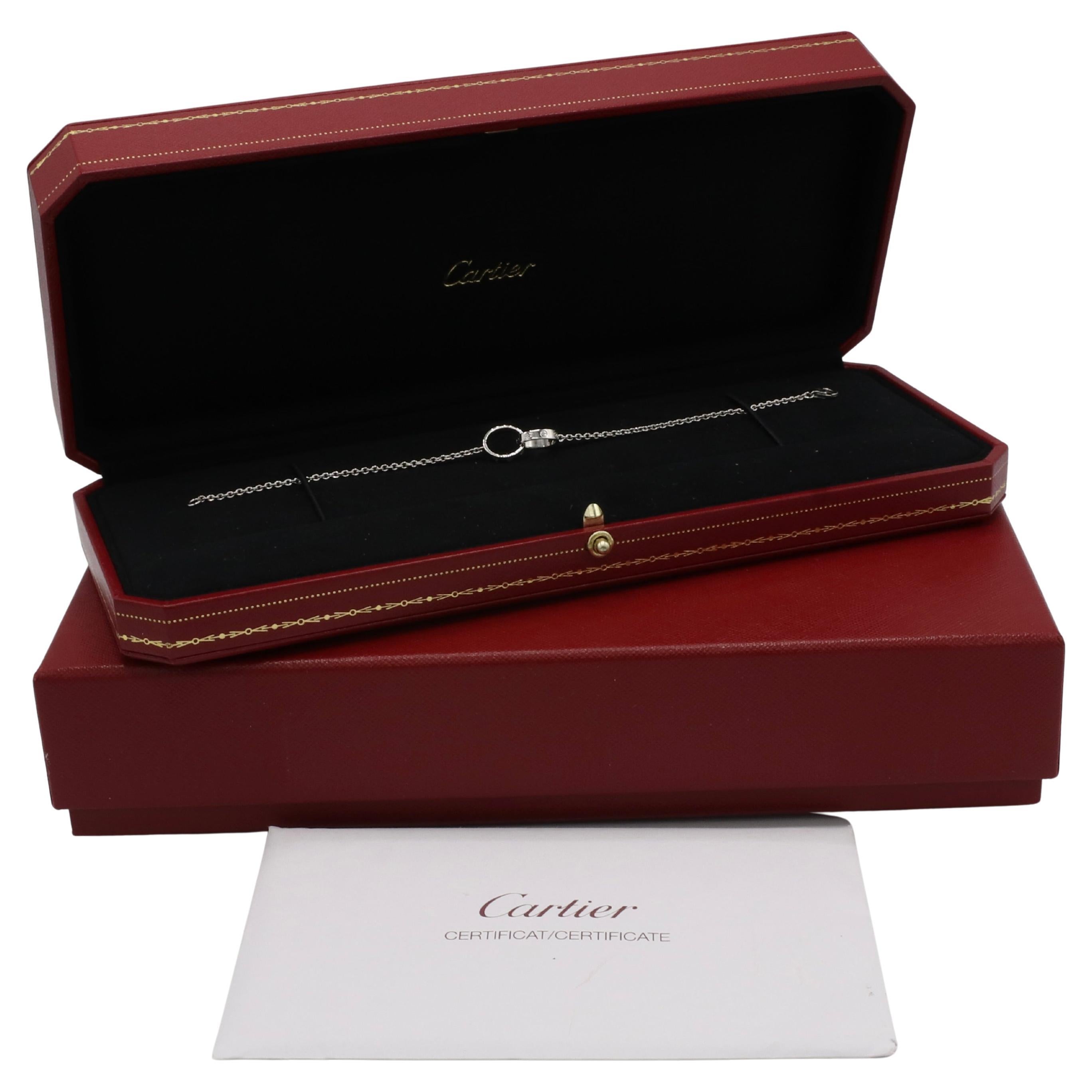 Moderne Cartier Love Bracelet à maillons entrelacés en or blanc 18 carats Boîte et papiers en vente