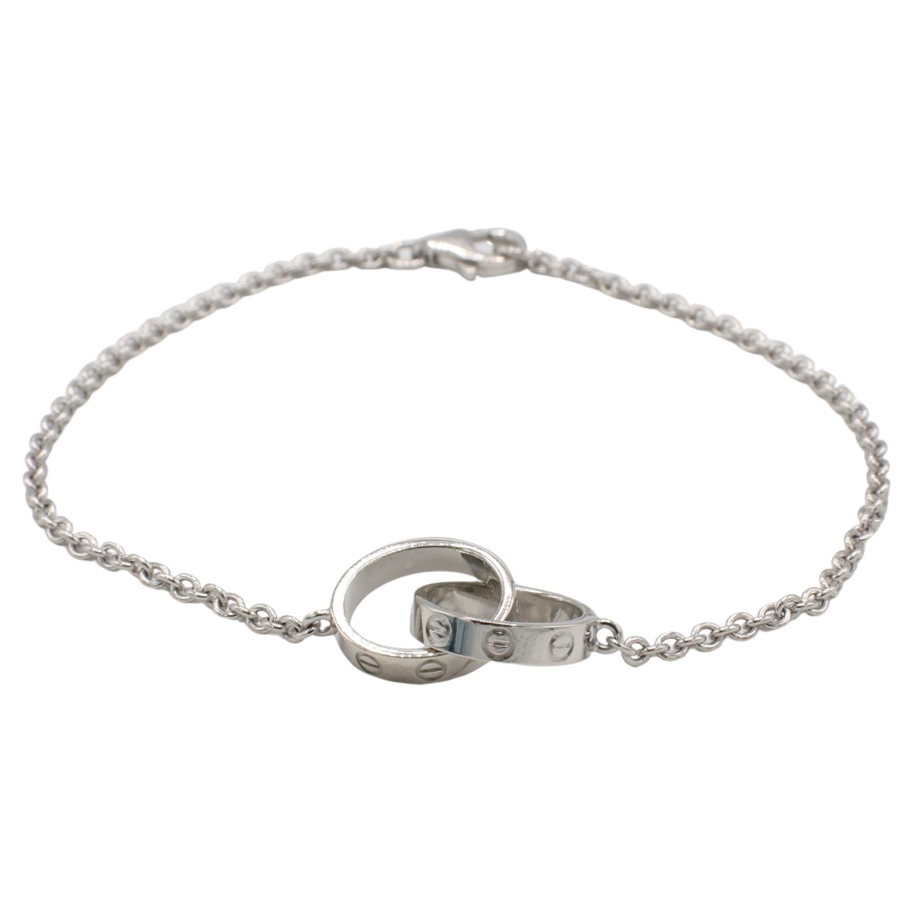 Cartier Love Bracelet à maillons entrelacés en or blanc 18 carats Boîte et papiers
