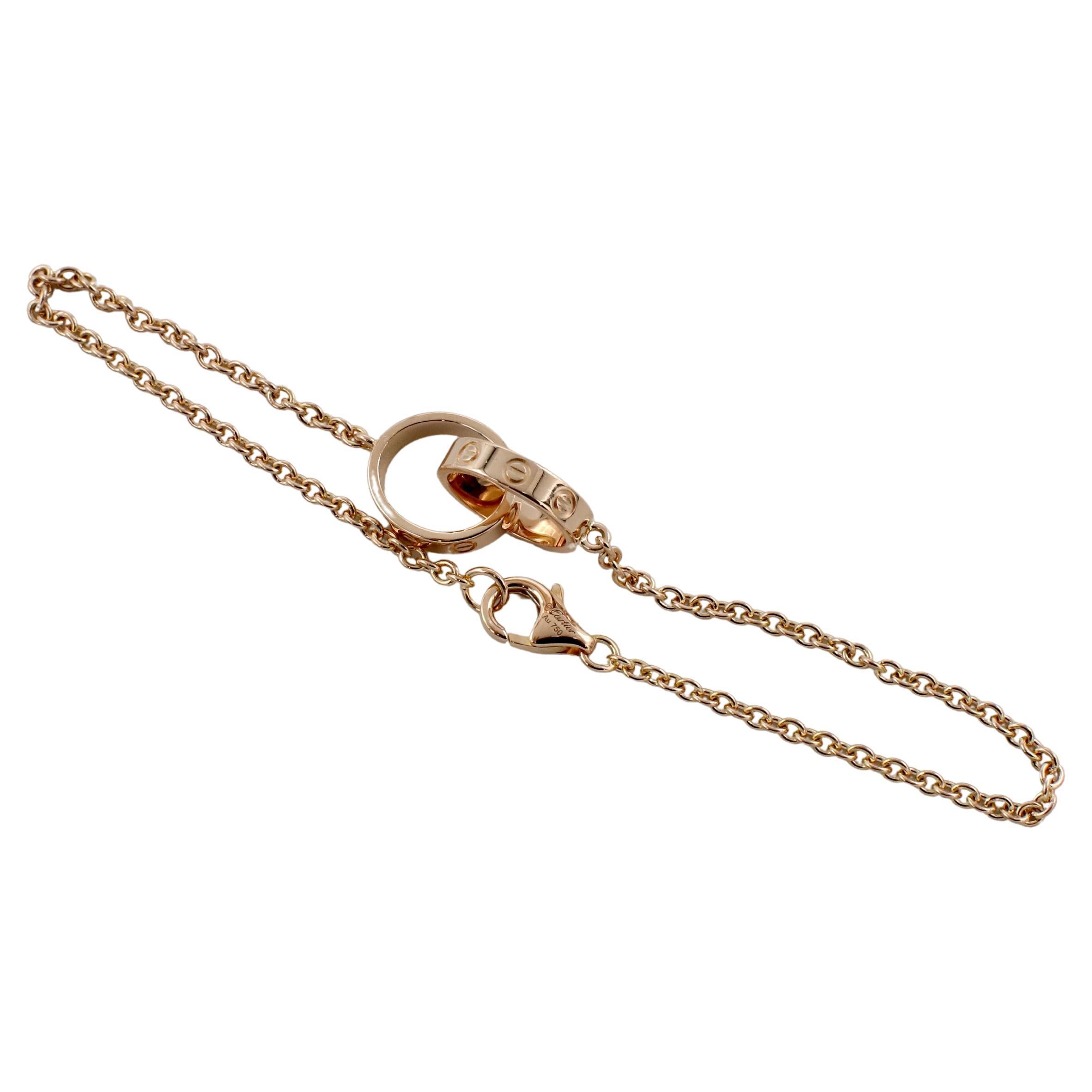 Moderne Cartier Love Bracelet à maillons circulaires imbriqués en or rose 18 carats avec boîte en vente
