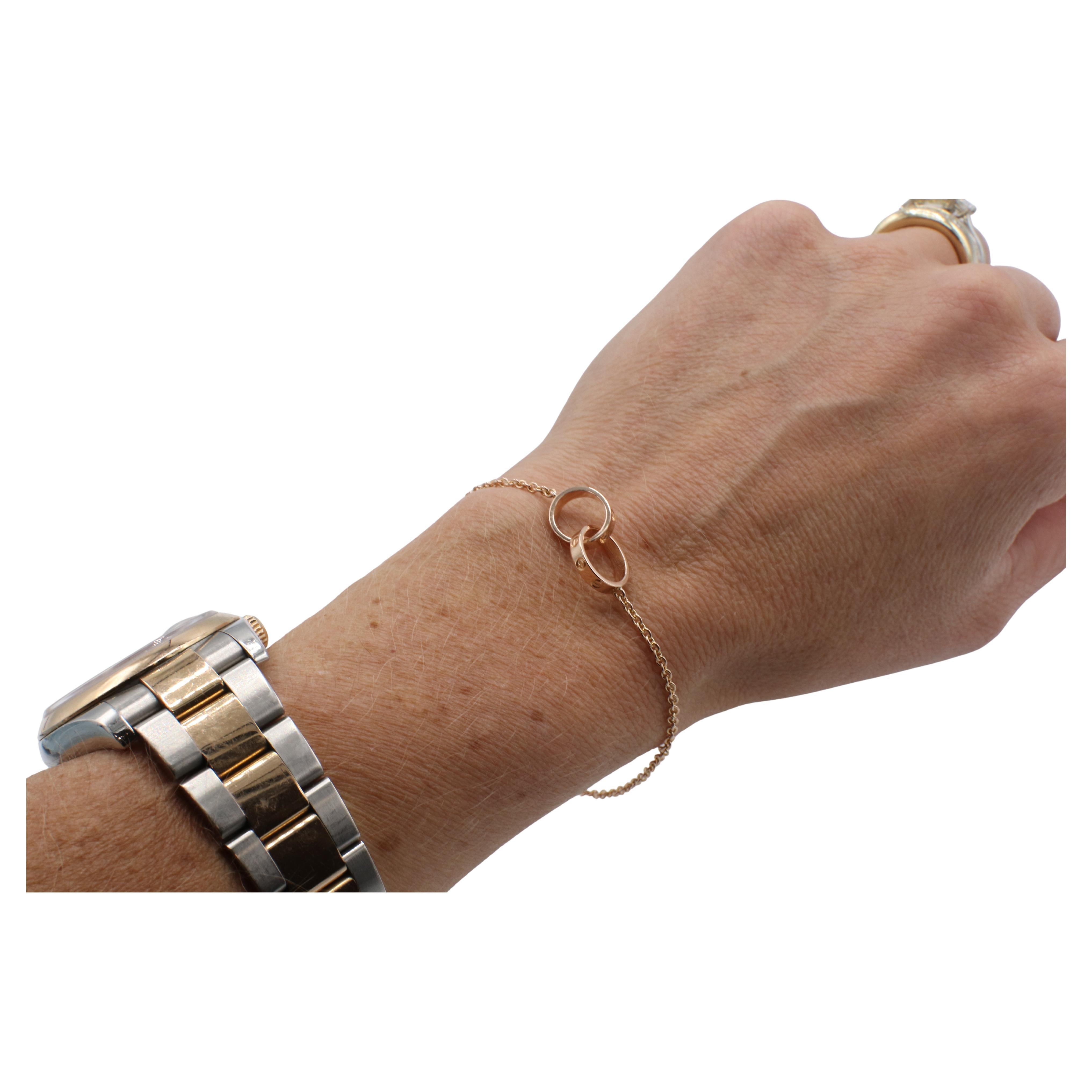 Cartier Love Bracelet à maillons circulaires imbriqués en or rose 18 carats avec boîte Excellent état - En vente à  Baltimore, MD